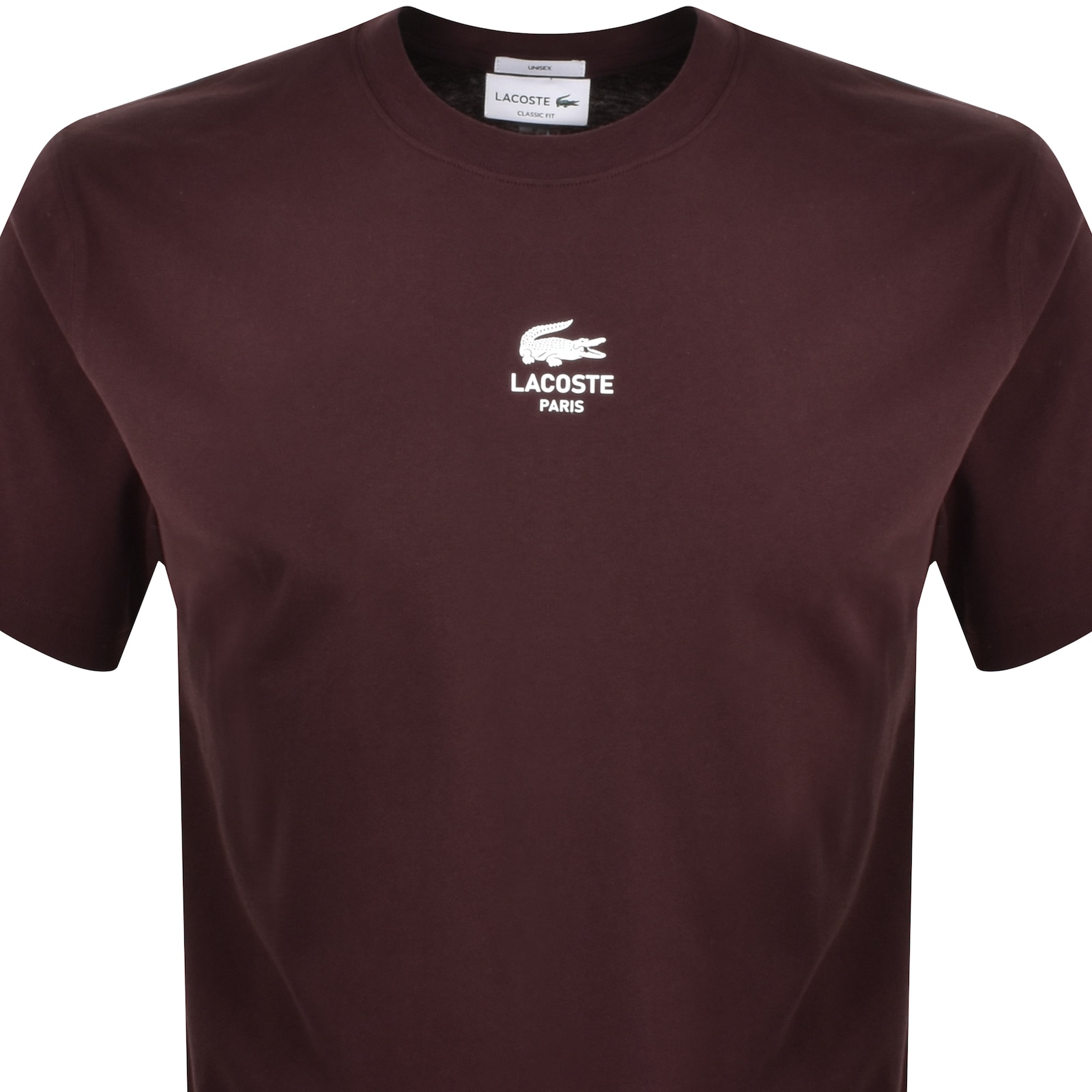 Shop Lacoste Paris Small Logo T Shirt Burgundy