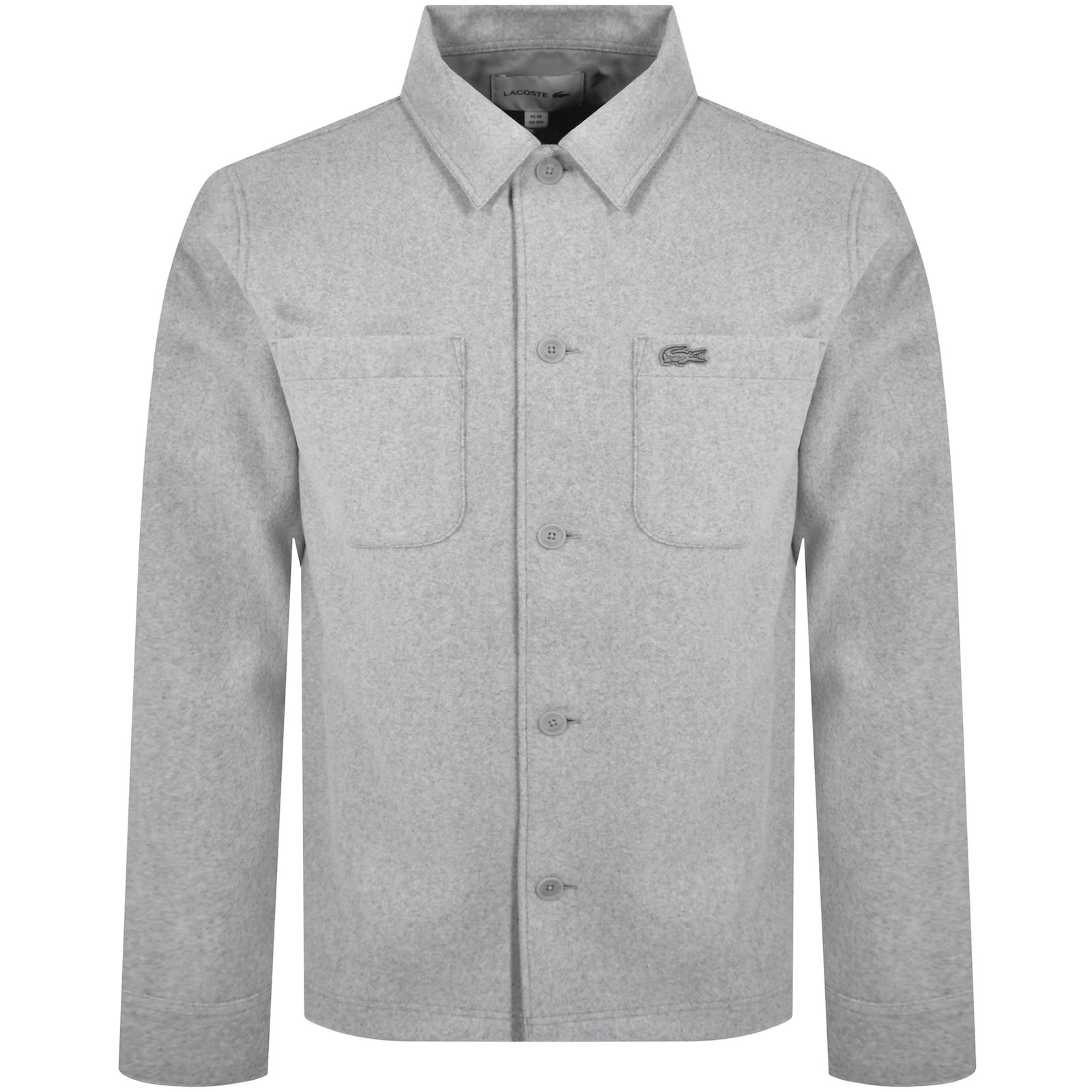 Shop Lacoste Flannel Overshirt Grey