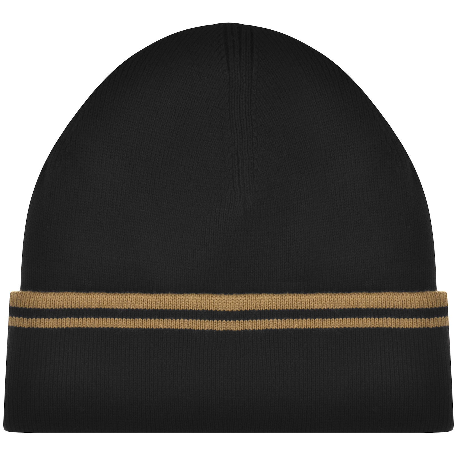FRED PERRY FRED PERRY TWIN TIPPED RIBBED BEANIE HAT BLACK