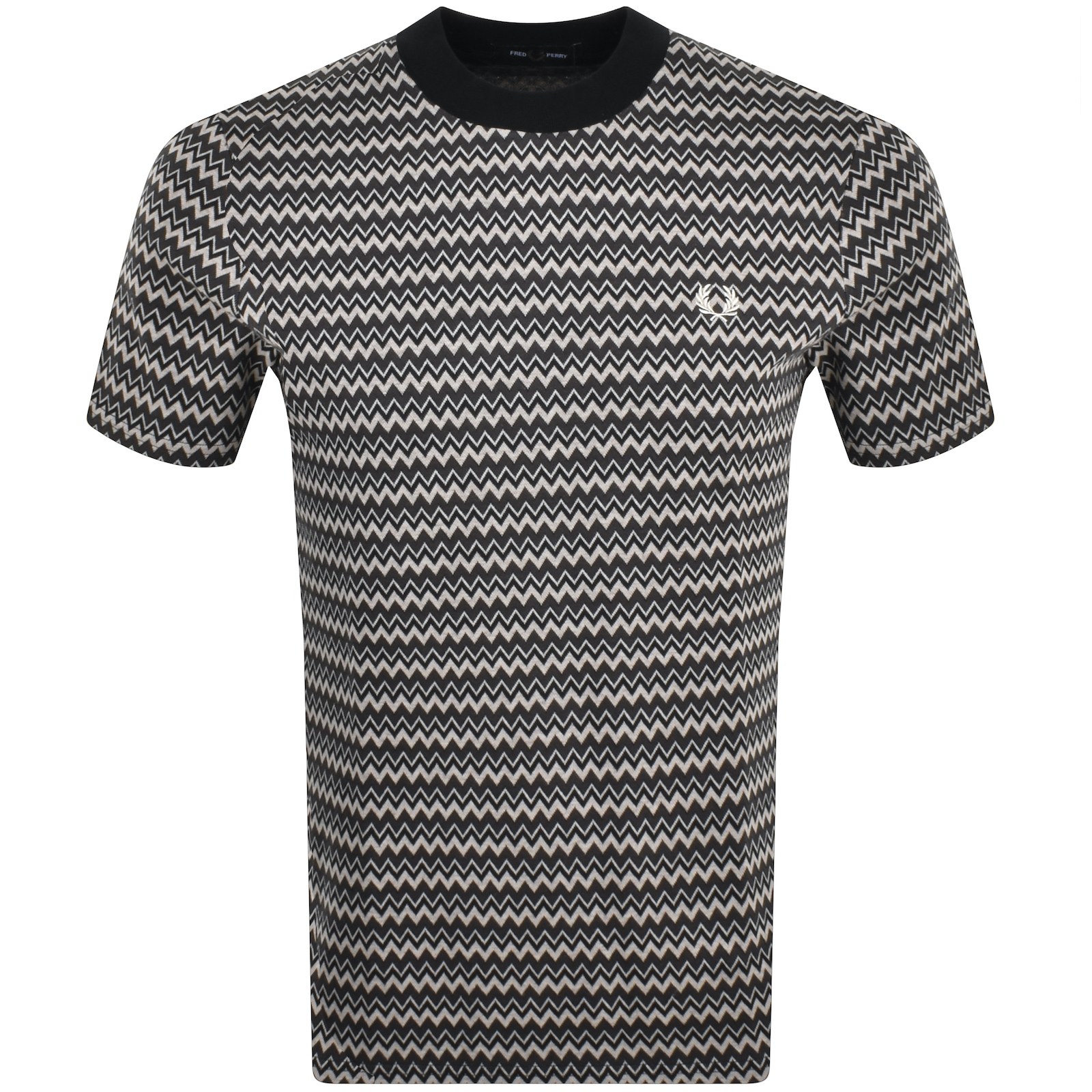 Shop Fred Perry Jacquard T Shirt Navy