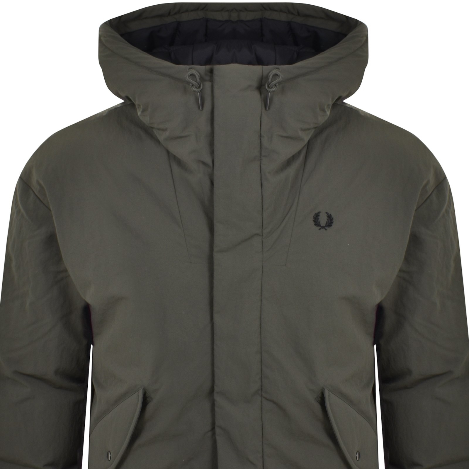 Shop Fred Perry Zip Through Padded Jacket Green