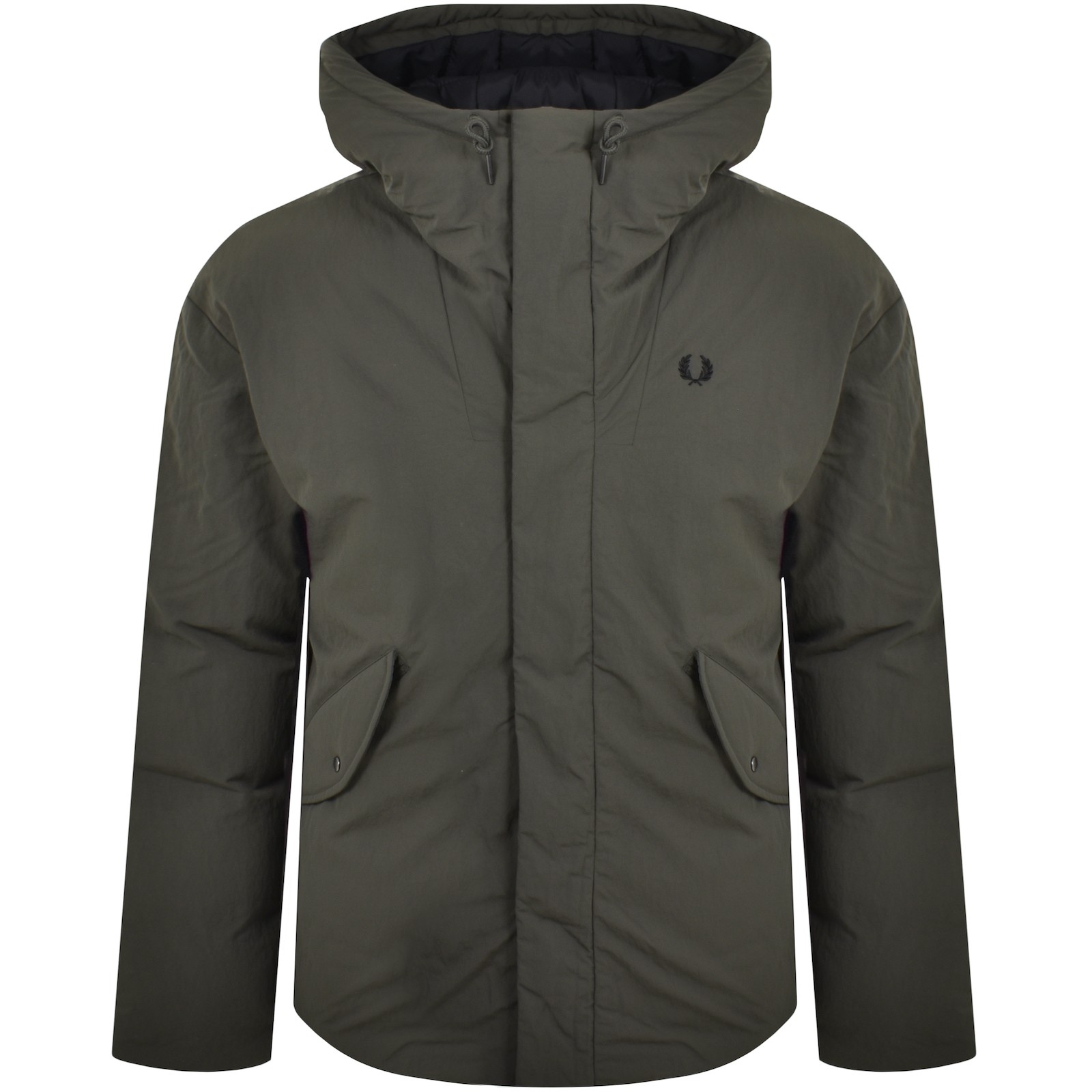 Shop Fred Perry Zip Through Padded Jacket Green