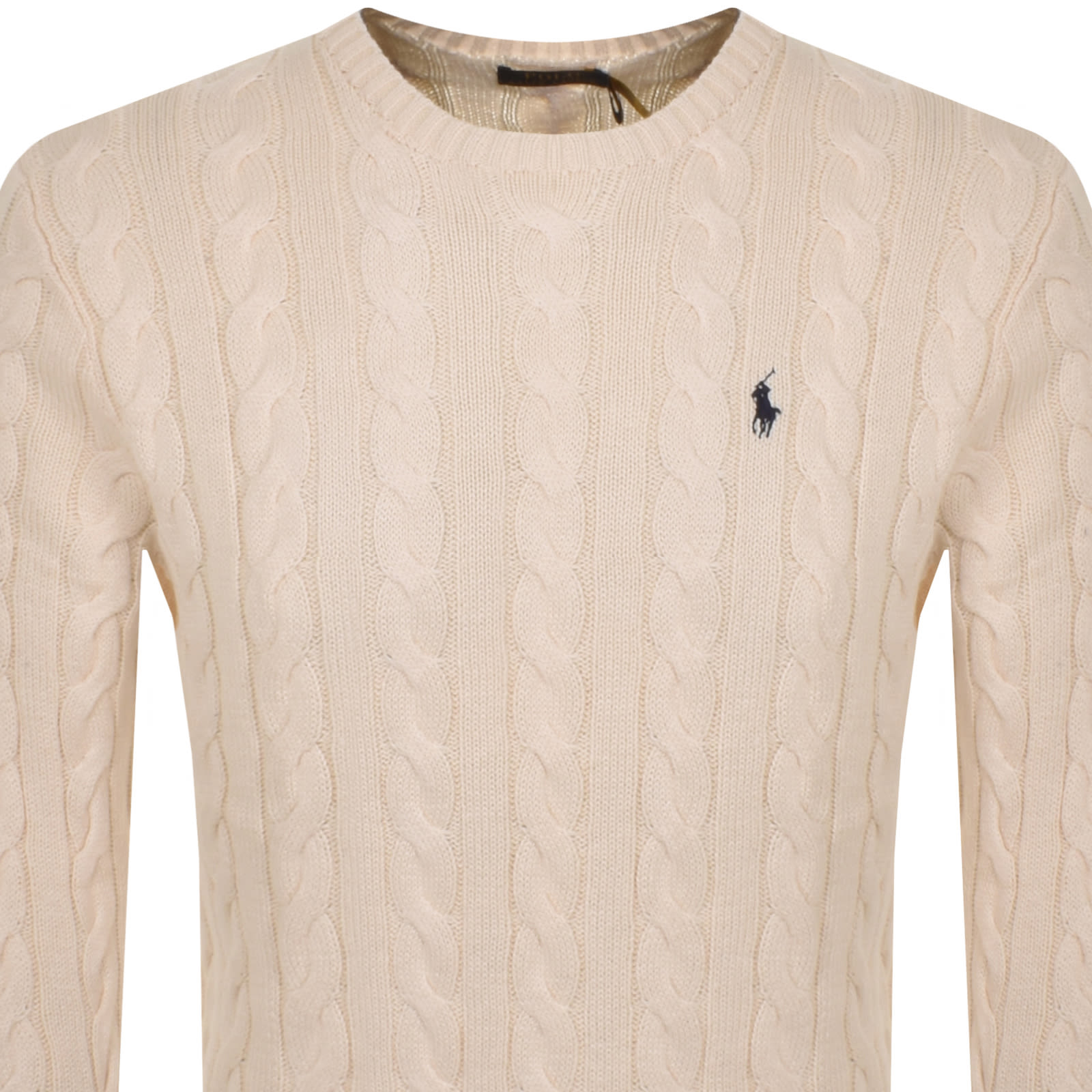 Shop Ralph Lauren Driver Crew Neck Knit Jumper Cream