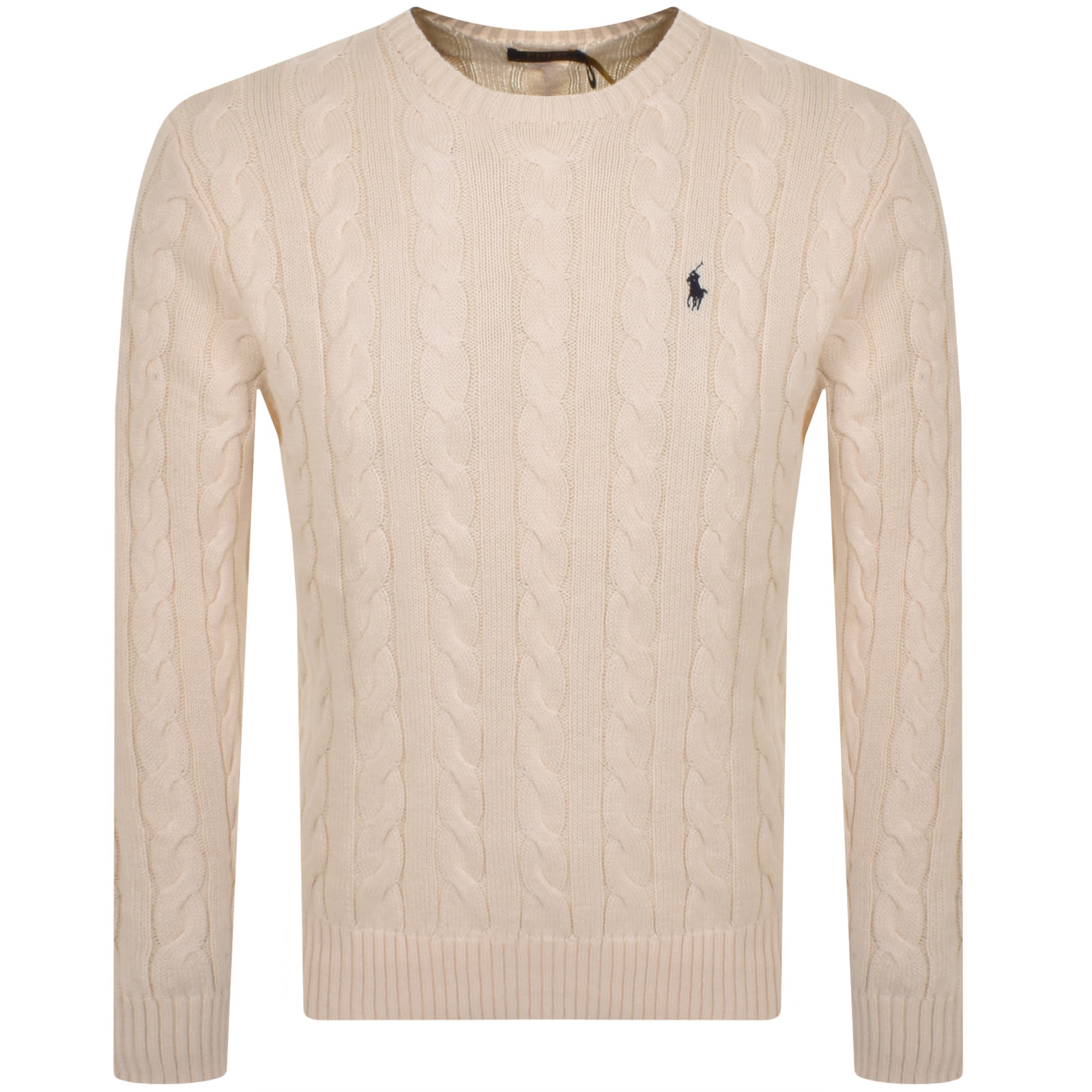 Shop Ralph Lauren Driver Crew Neck Knit Jumper Cream