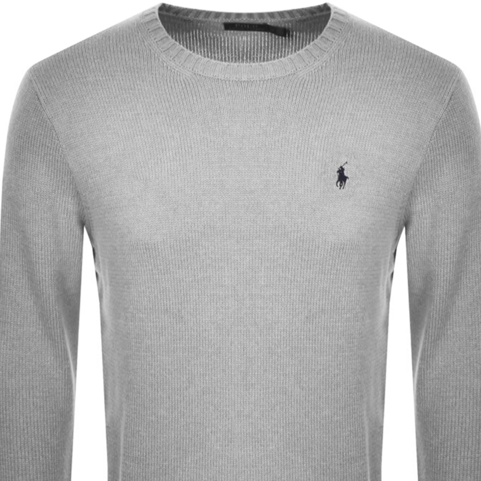 Shop Ralph Lauren Crew Neck Knit Jumper Grey