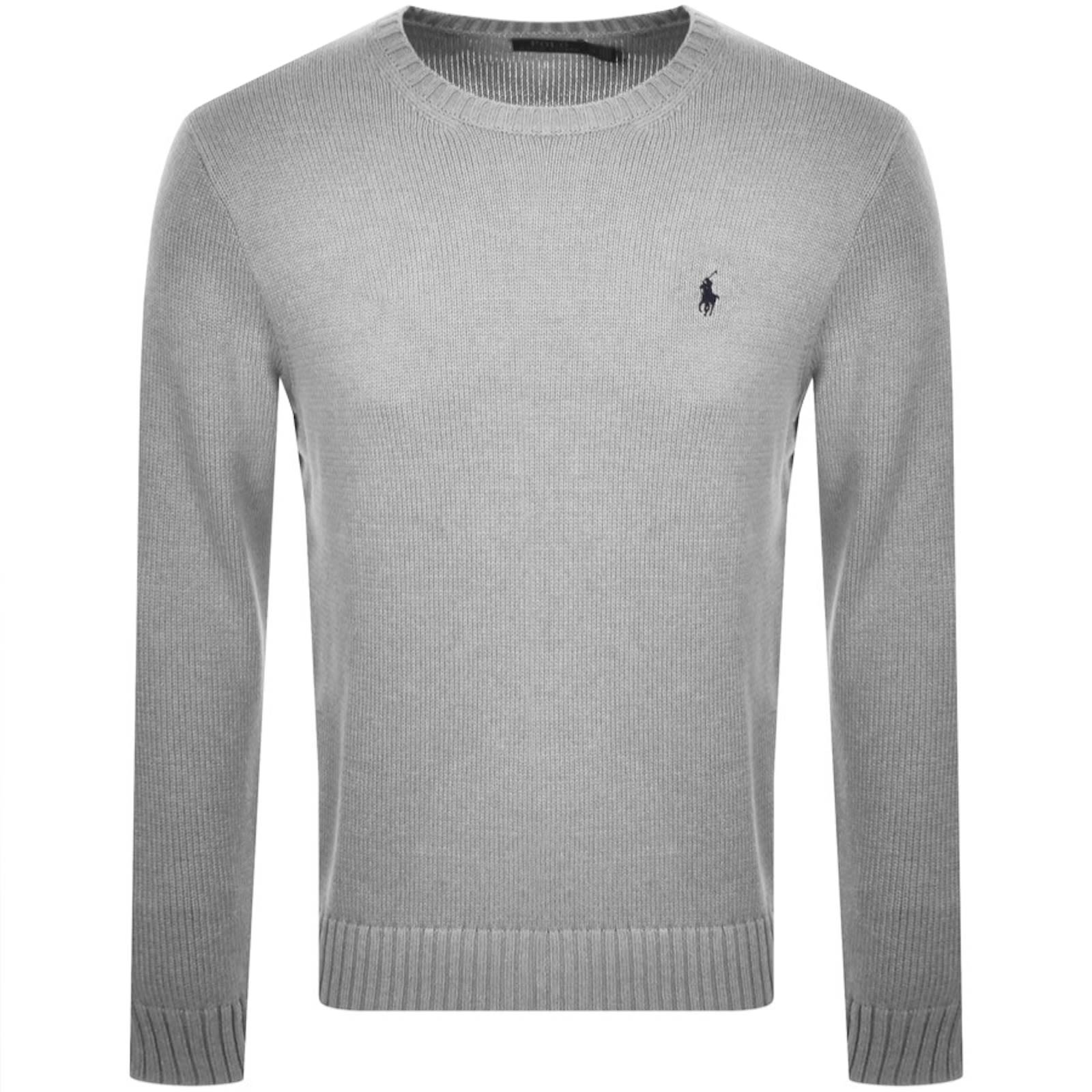 Ralph Lauren Crew Neck Knit Jumper Grey In Gray