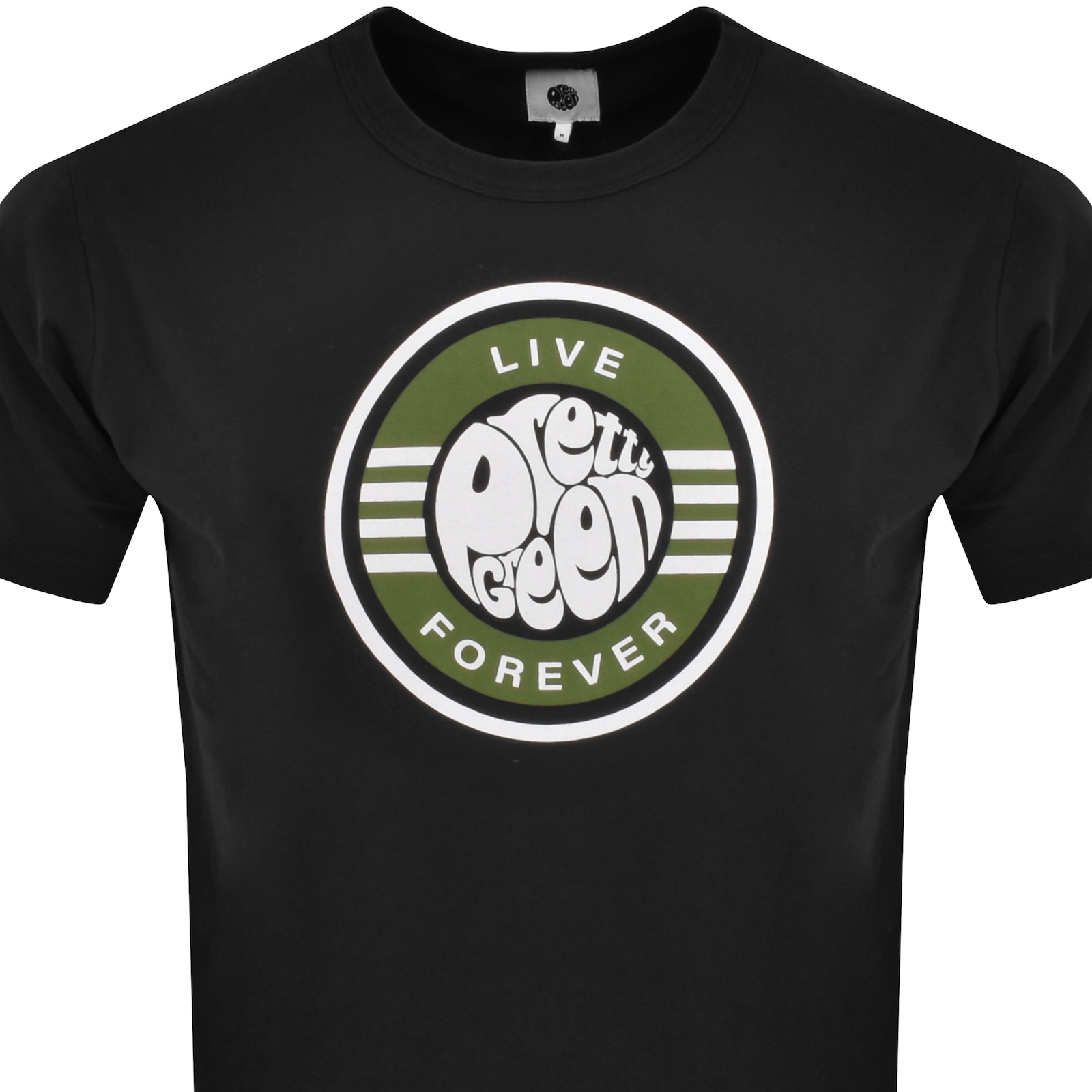 Shop Pretty Green Live Forever T Shirt Black