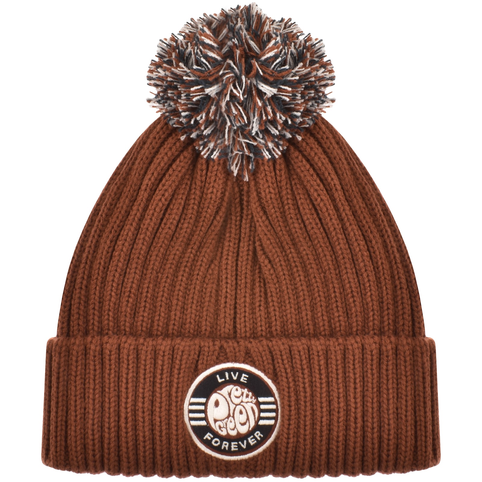 Shop Pretty Green Live Forever Bobble Hat Red