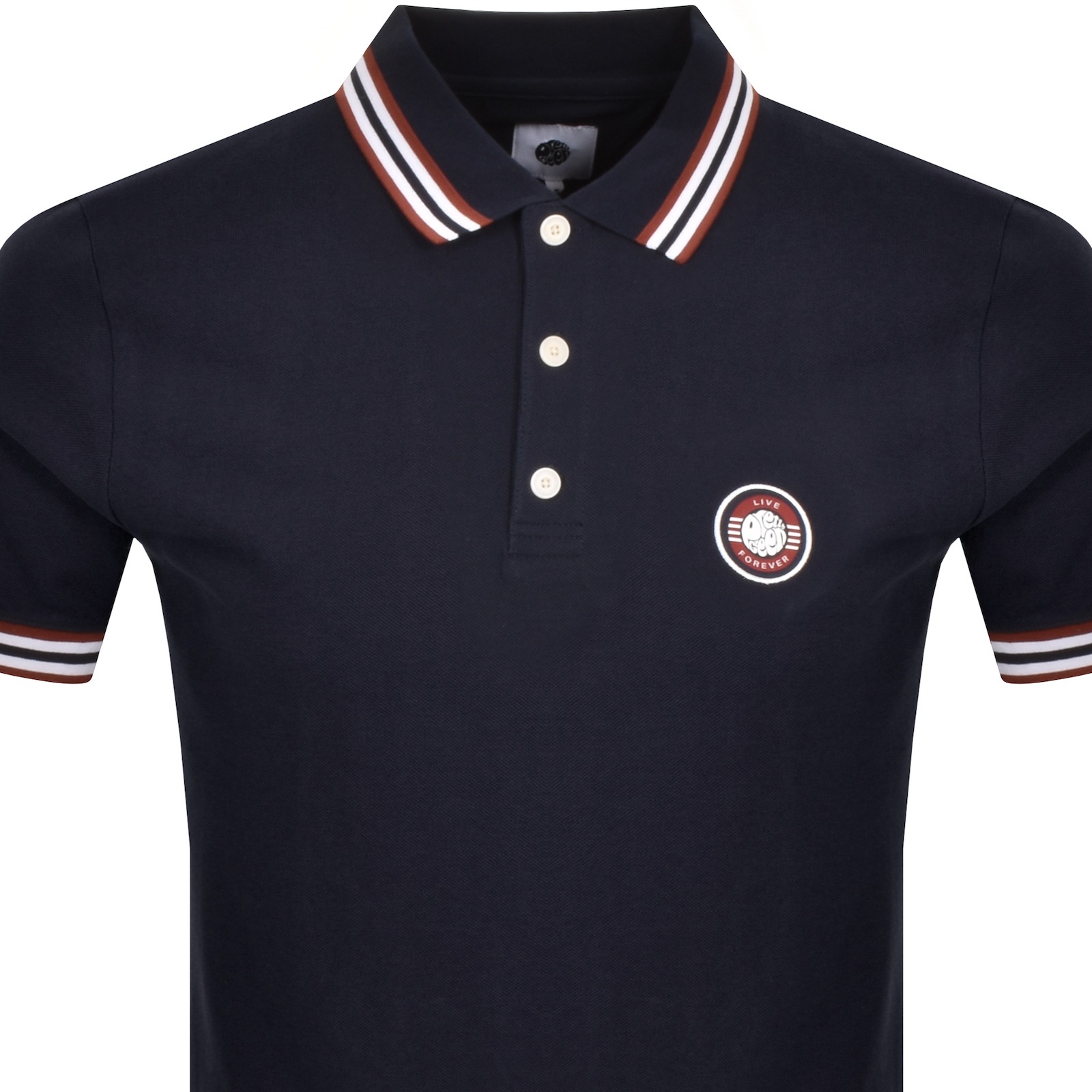 PRETTY GREEN PRETTY NAVY LIVE FOREVER POLO T SHIRT NAVY 