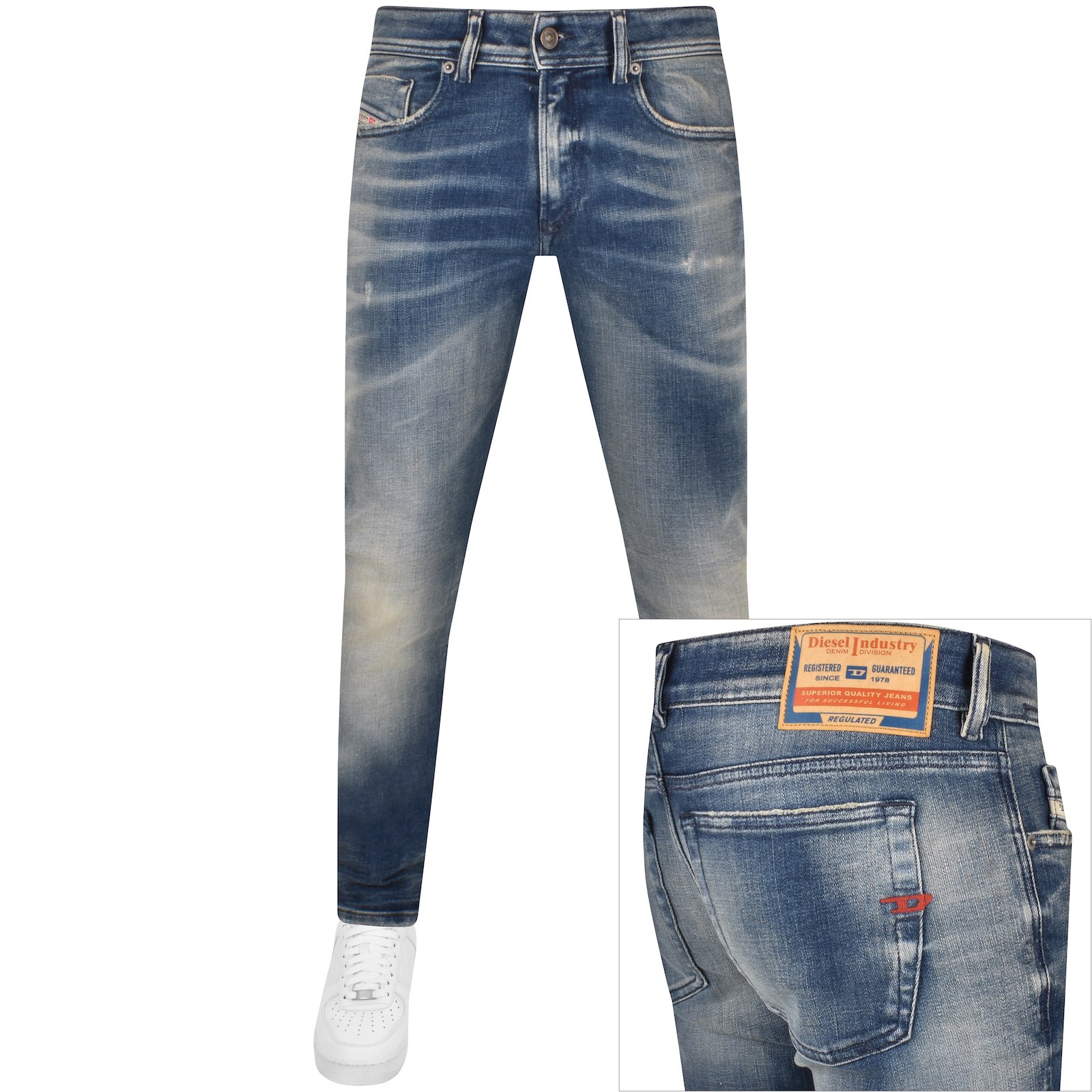 Shop Diesel 1979 Sleenker Jeans Mid Wash Blue