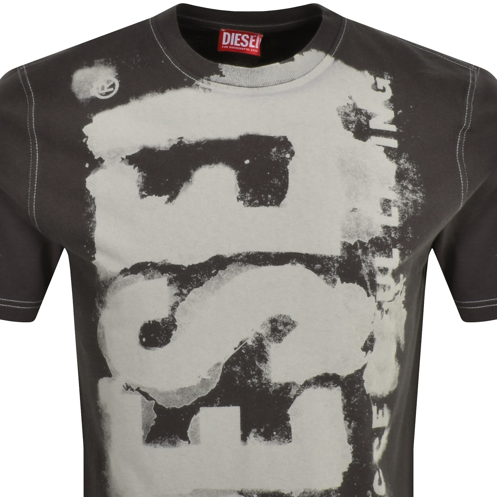 Shop Diesel T Adjust Q4 Regular Fit T Shirt Grey