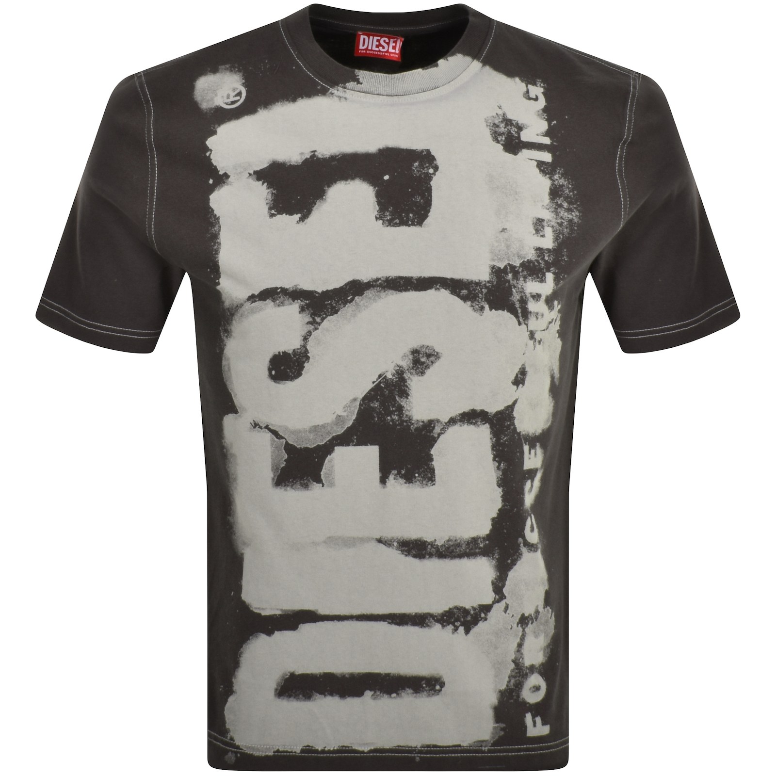 Shop Diesel T Adjust Q4 Regular Fit T Shirt Grey