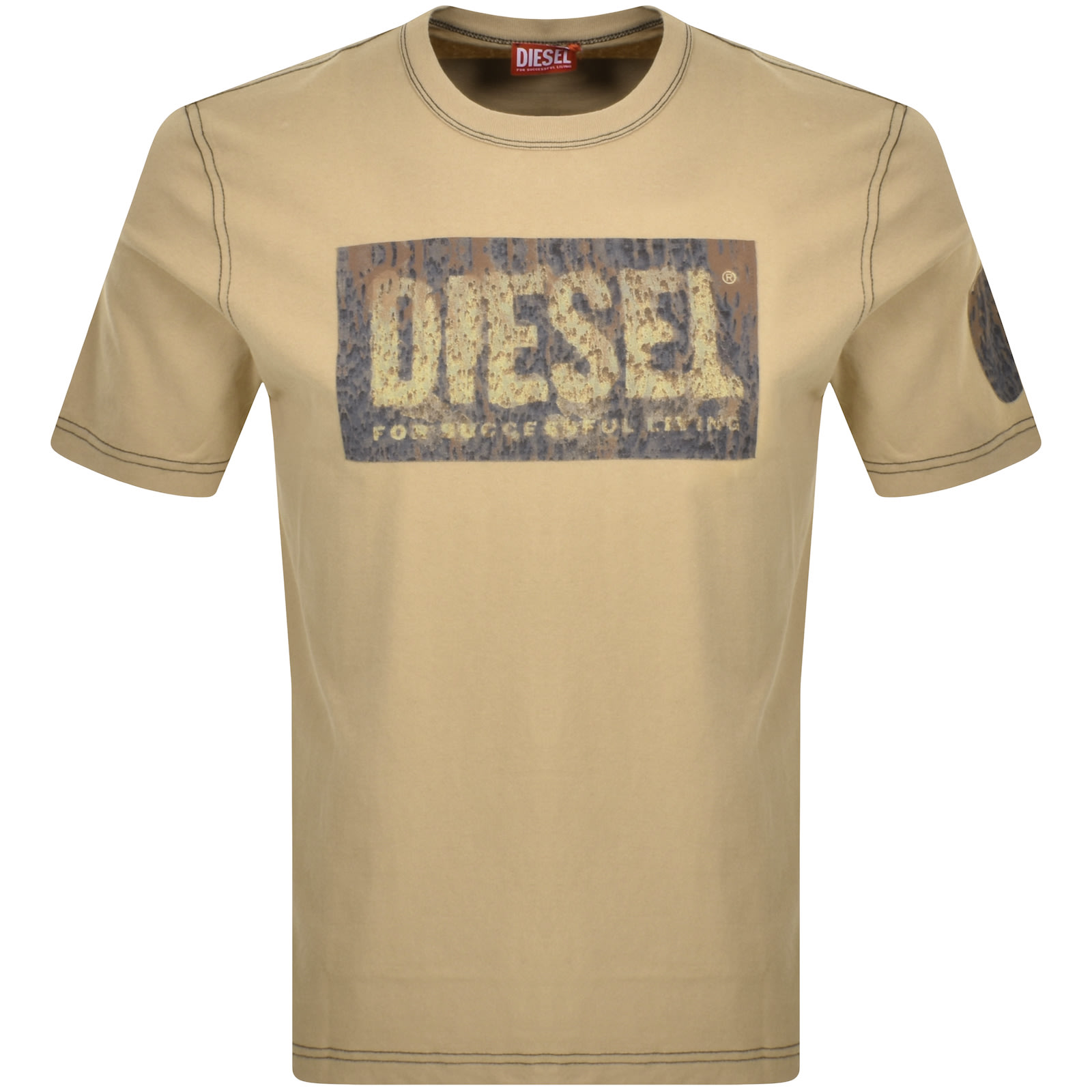 Shop Diesel T Adjust Q1 T Shirt Beige