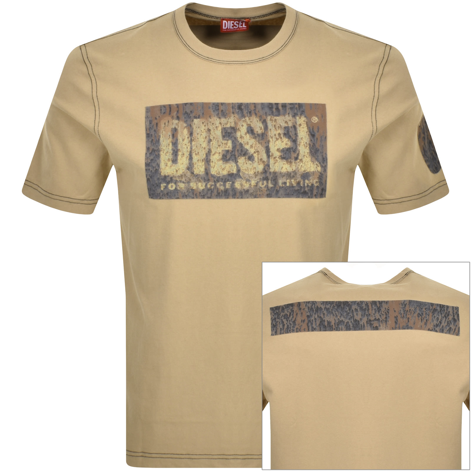 Shop Diesel T Adjust Q1 T Shirt Beige