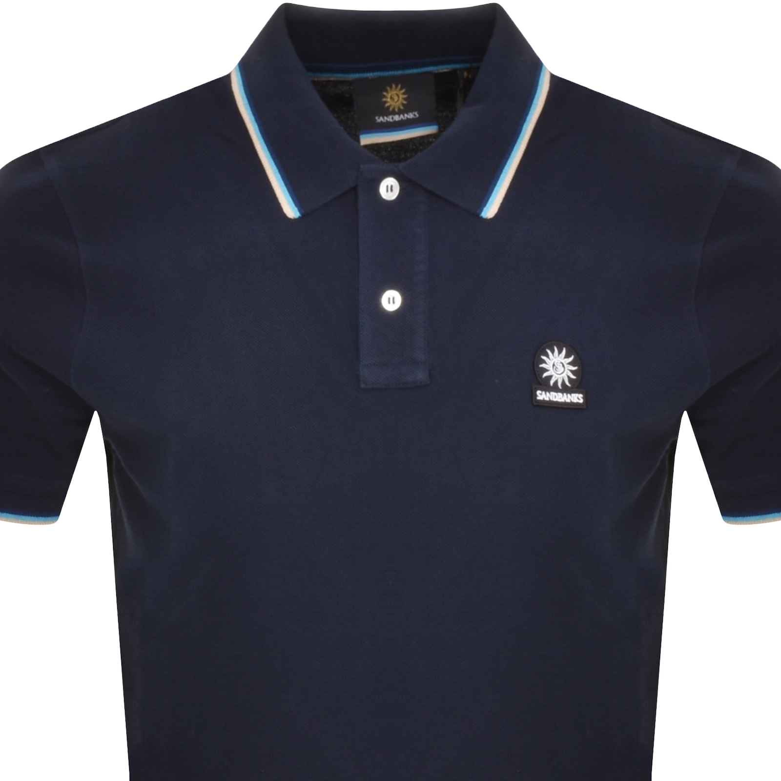 Sandbanks Badge Logo Polo T Shirt Navy In Navy