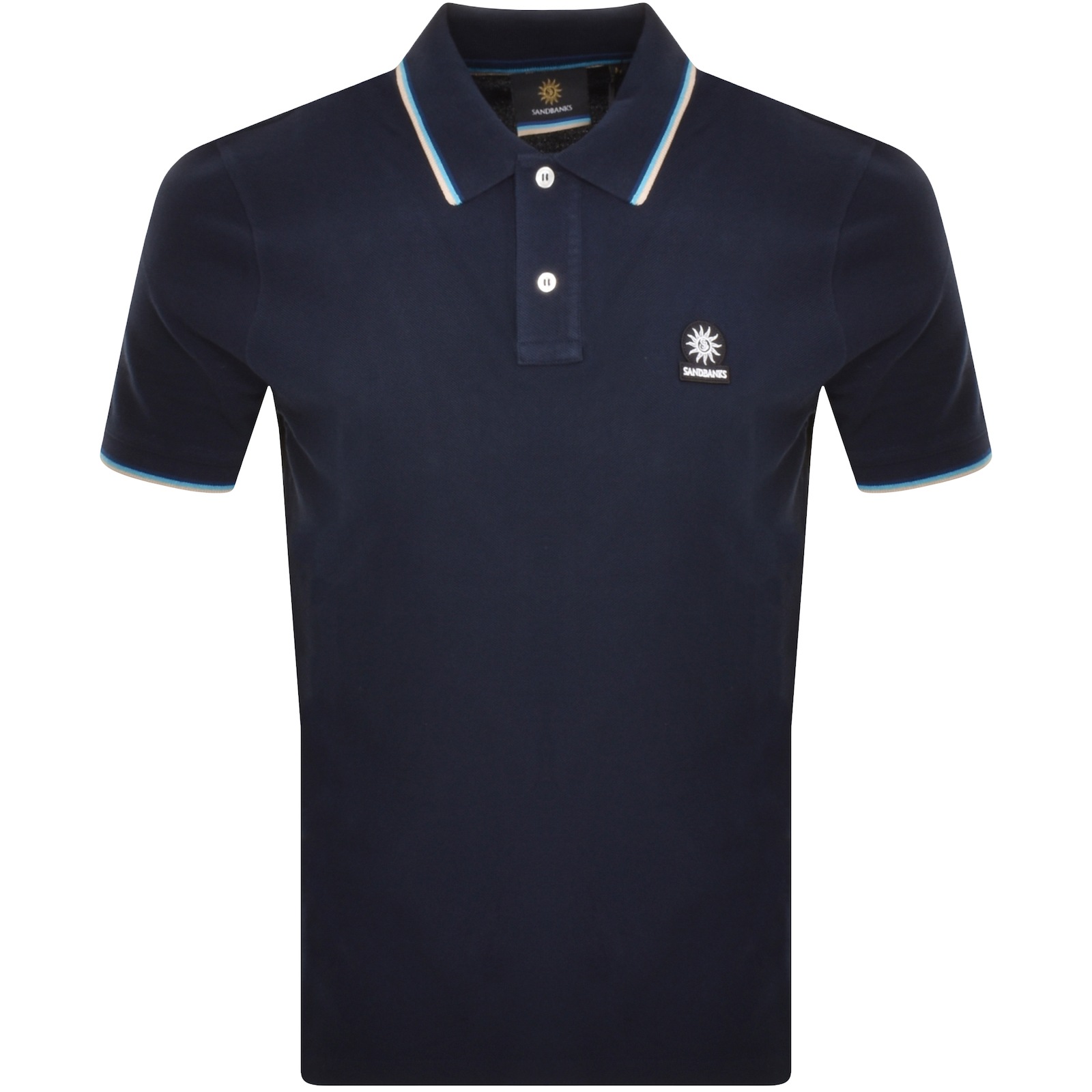 Sandbanks Badge Logo Polo T Shirt Navy In Navy