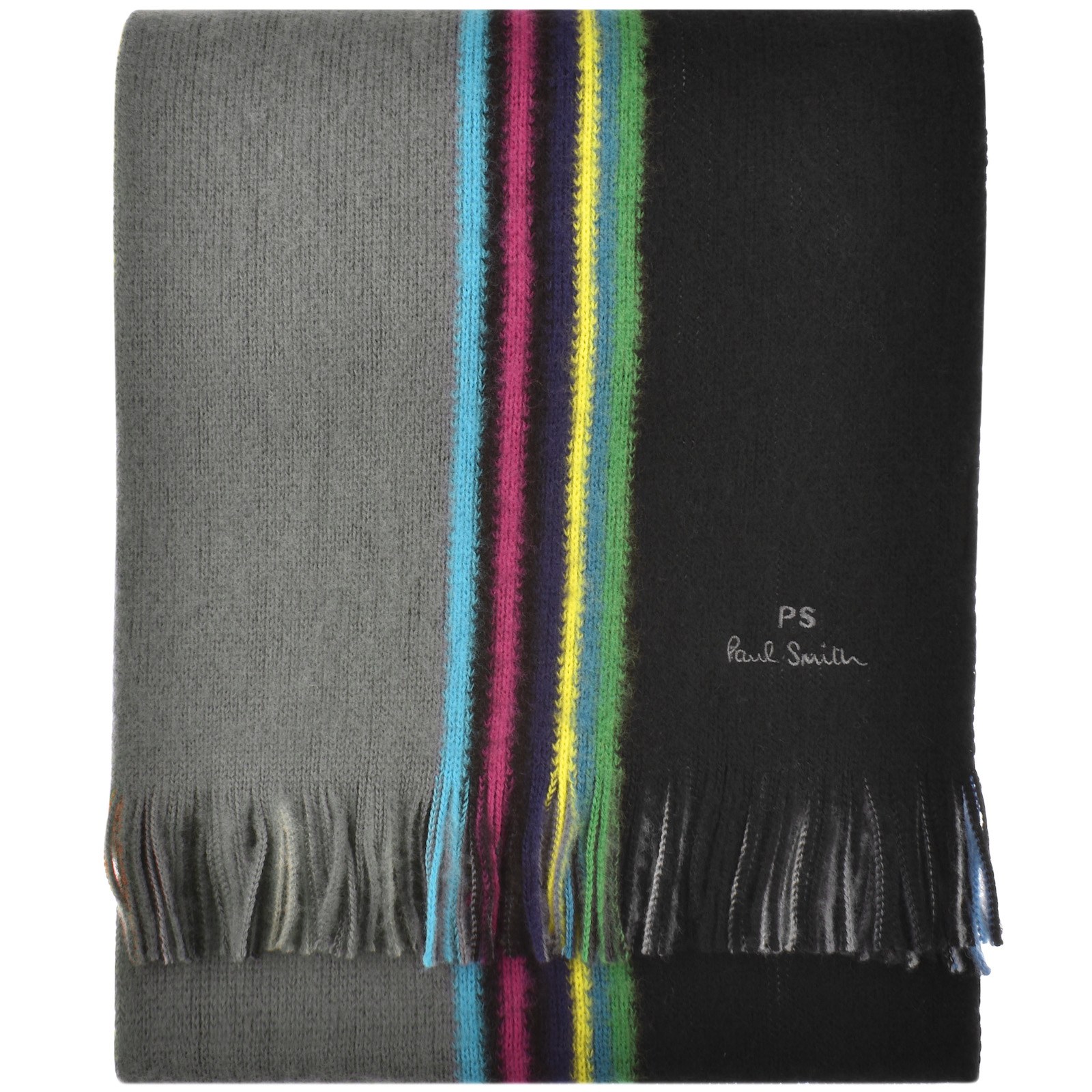 Paul Smith Reversible Striped Wool Scarf In Multi