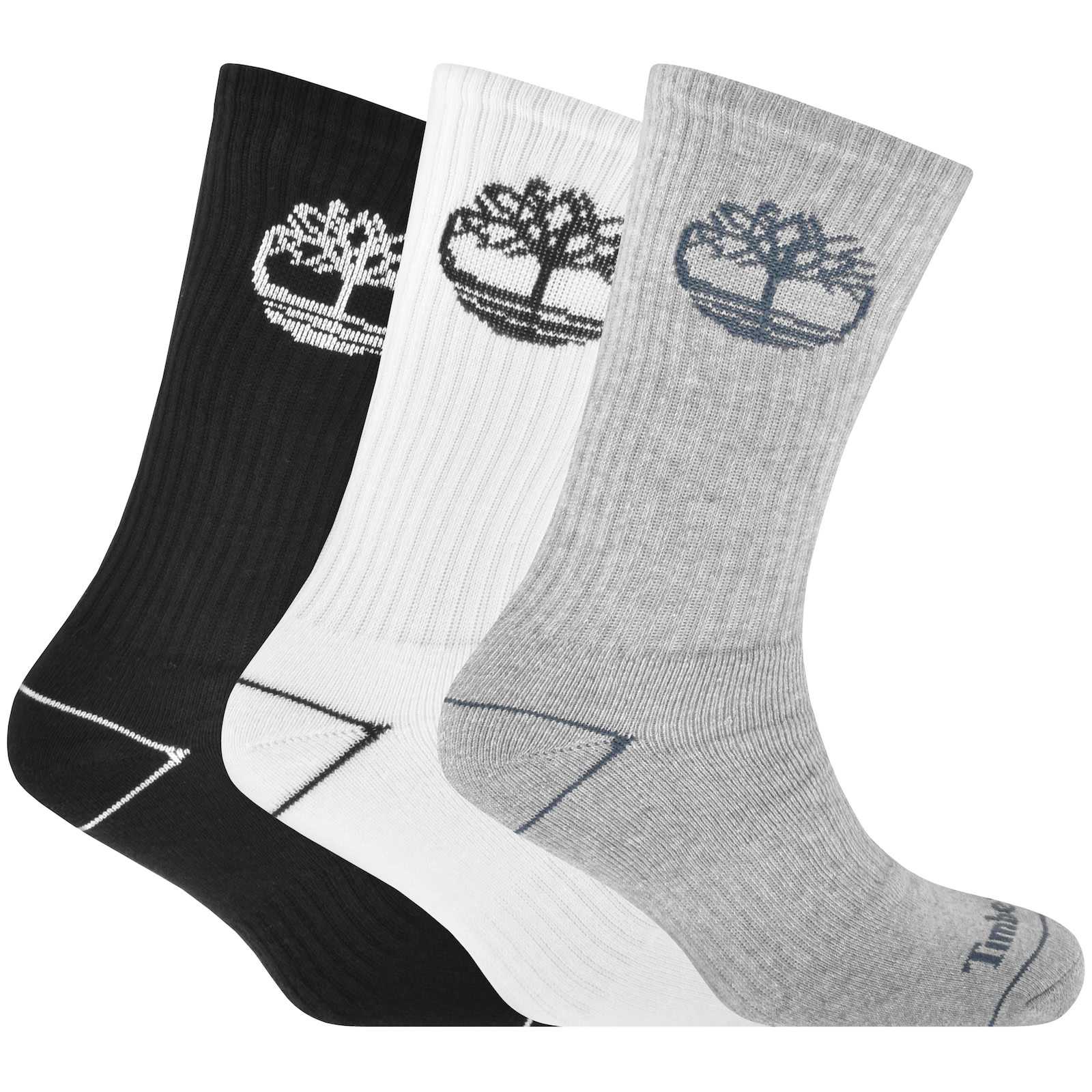 Shop Timberland 3 Pack Bowden Socks In Grey