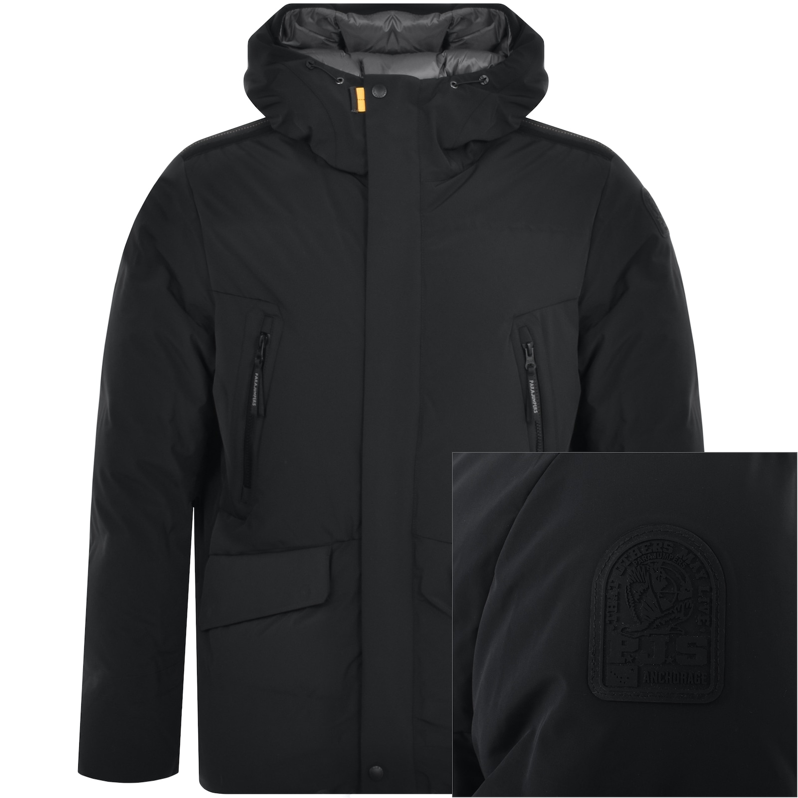Parajumpers Black Kazu Down Jacket In Black