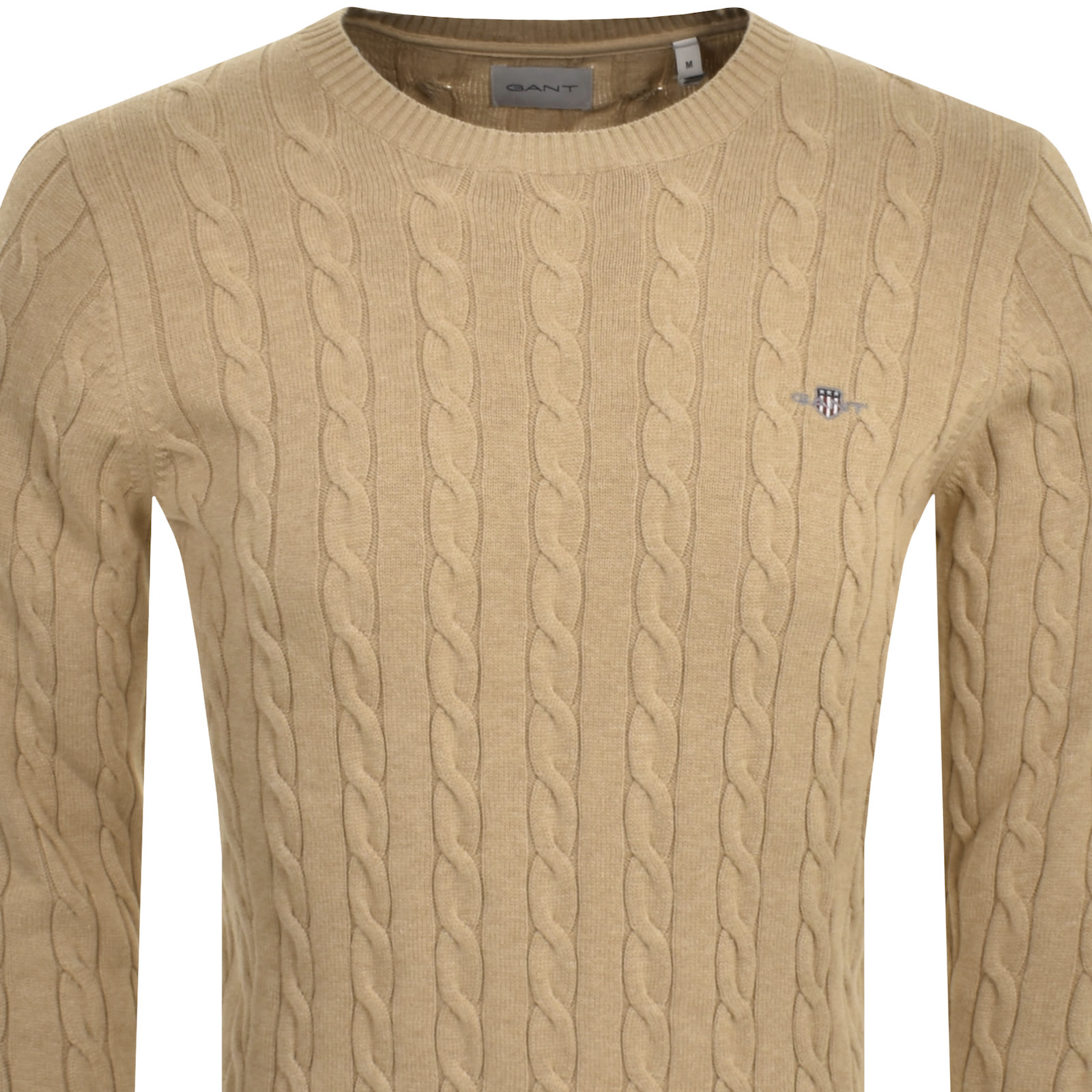 Gant Classic Cotton Cable Knit Jumper Brown In Brown