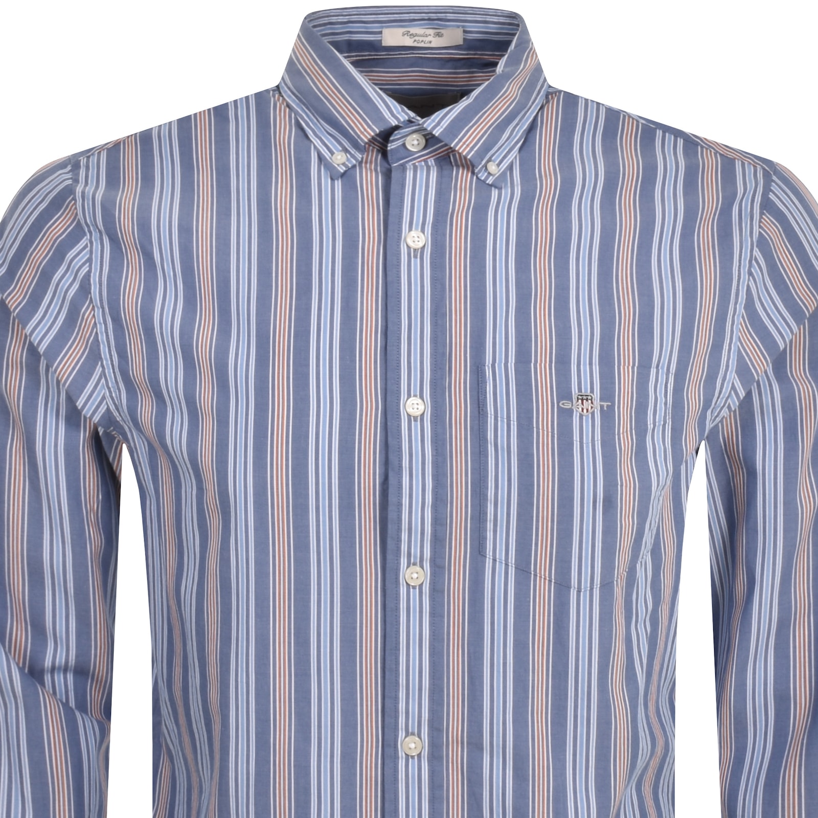 Shop Gant Poplin Stripe Shirt Blue