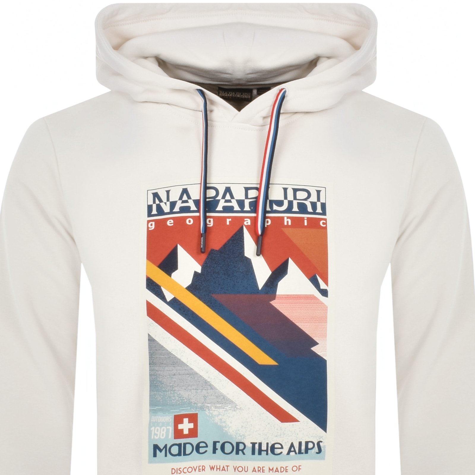 Shop Napapijri B Portalet H Relaxed Fit Hoodie Cream