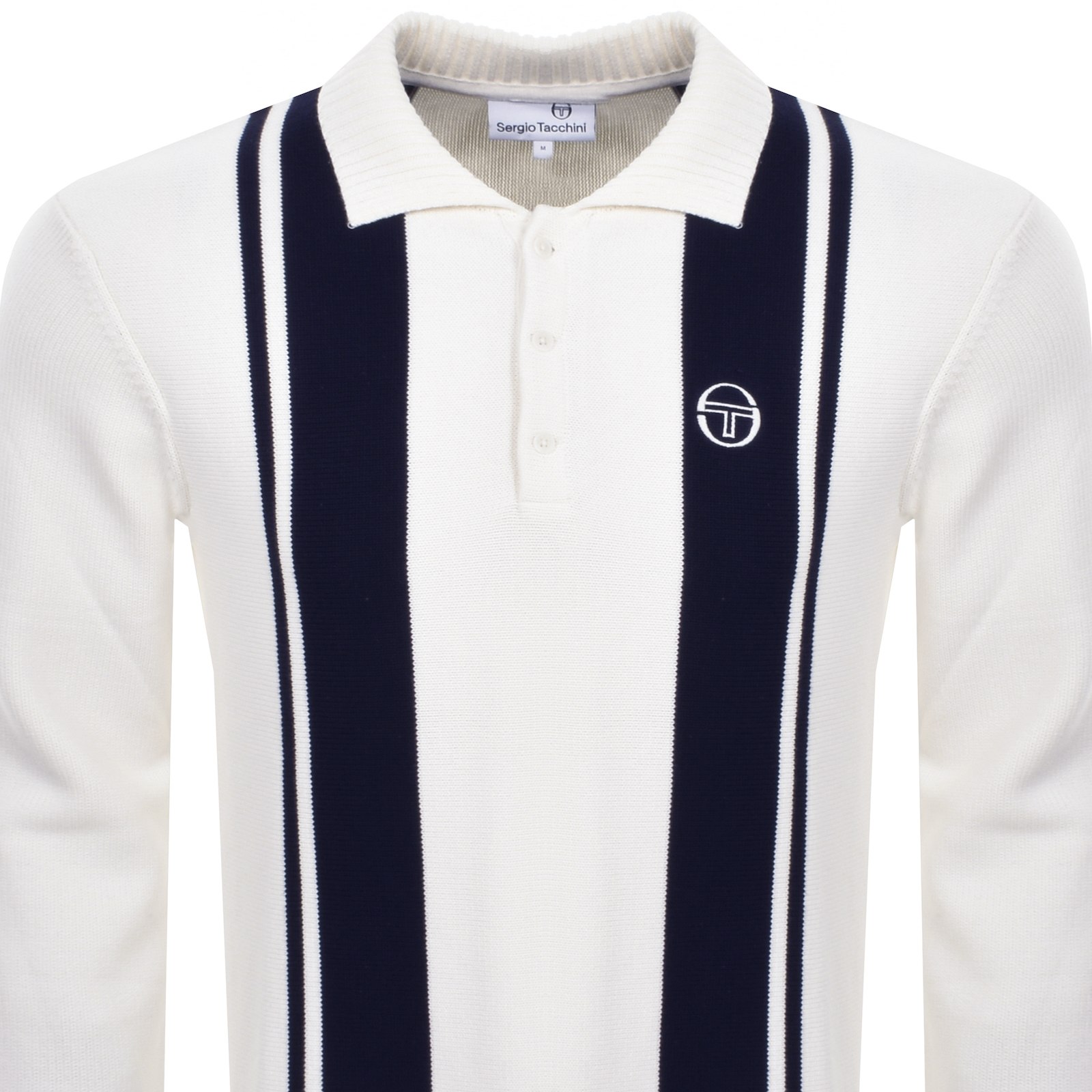 Shop Sergio Tacchini Young Line Knit Polo Cream