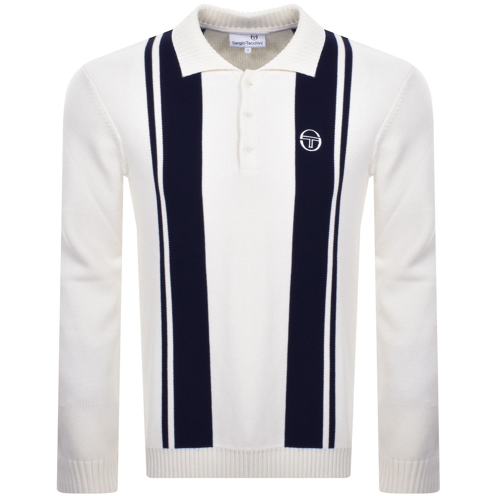 Shop Sergio Tacchini Young Line Knit Polo Cream