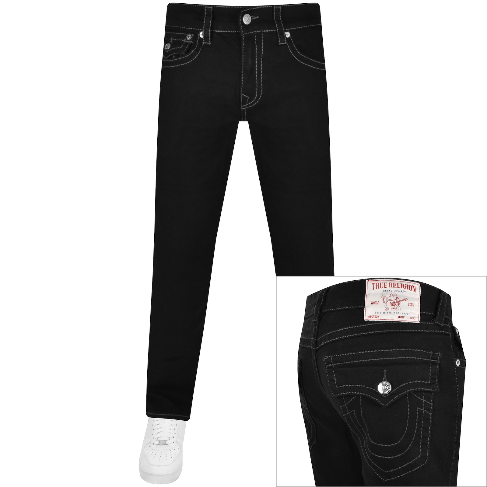 True Religion Ricky Relaxed Straight Jeans Black