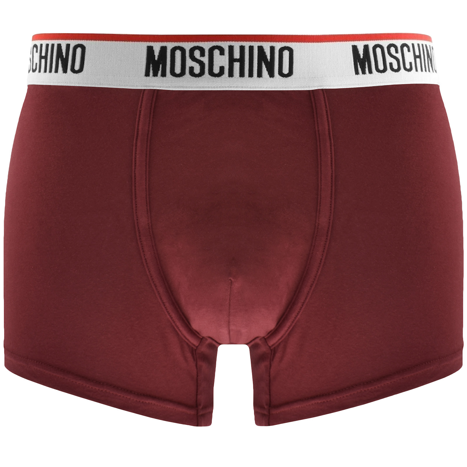 Shop Moschino Underwear 3 Pack Trunks Burgundy