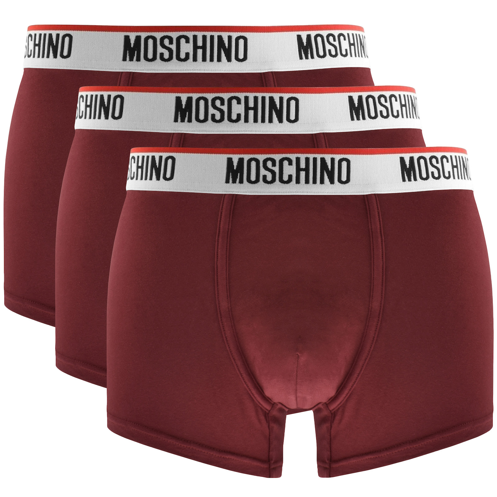 Moschino Underwear 3 Pack Trunks Burgundy In Multi