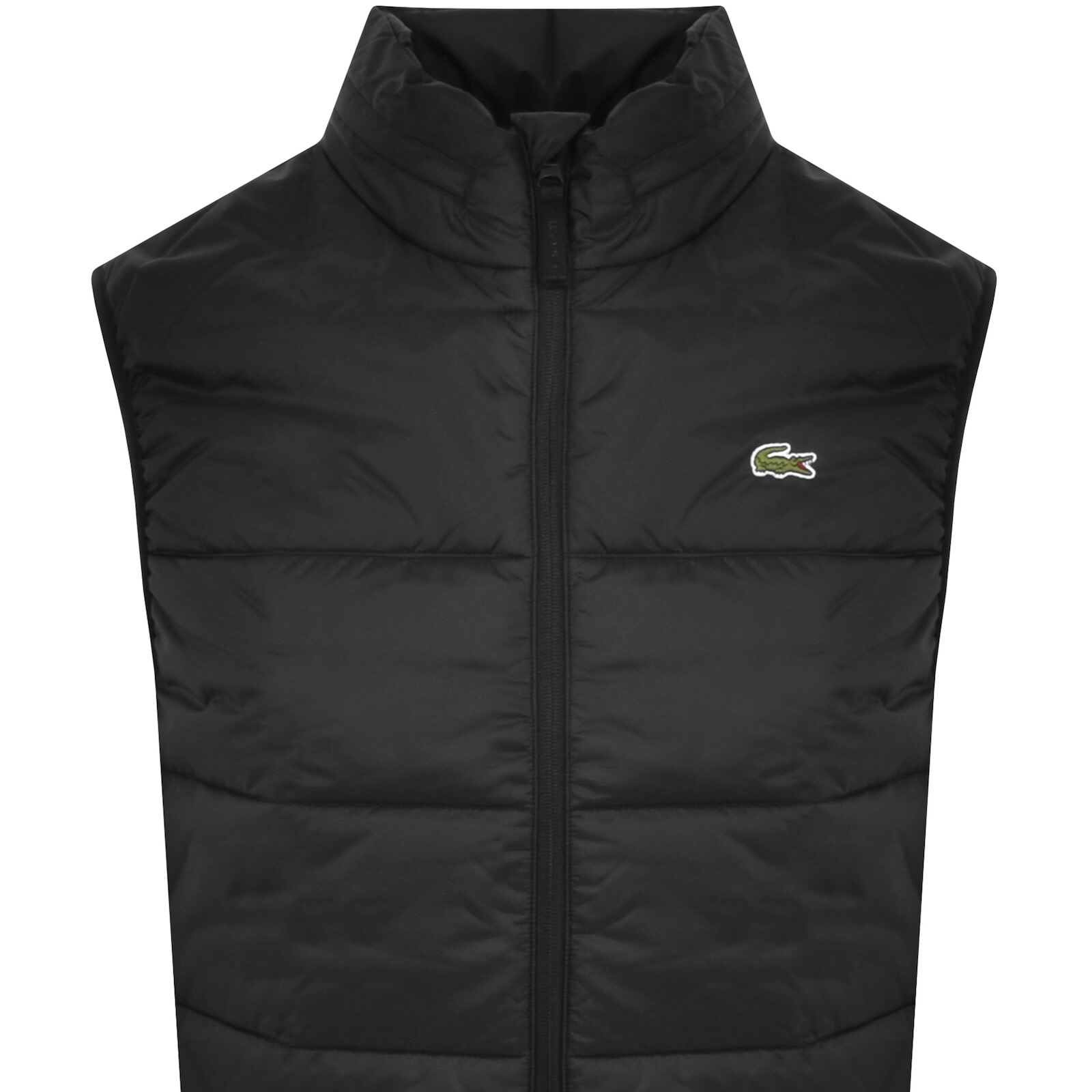 Shop Lacoste Full Zip Logo Gilet Black