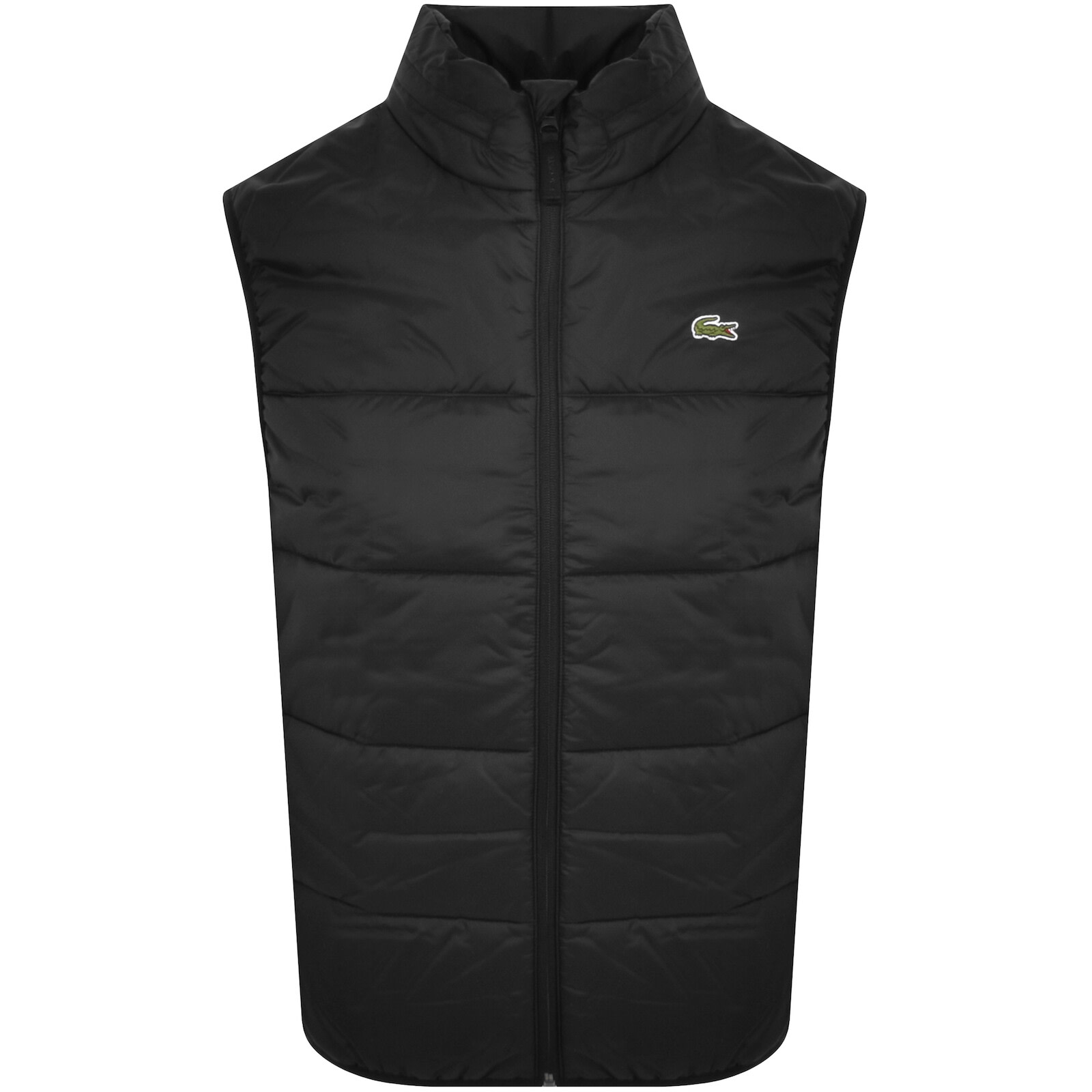 Shop Lacoste Full Zip Logo Gilet Black