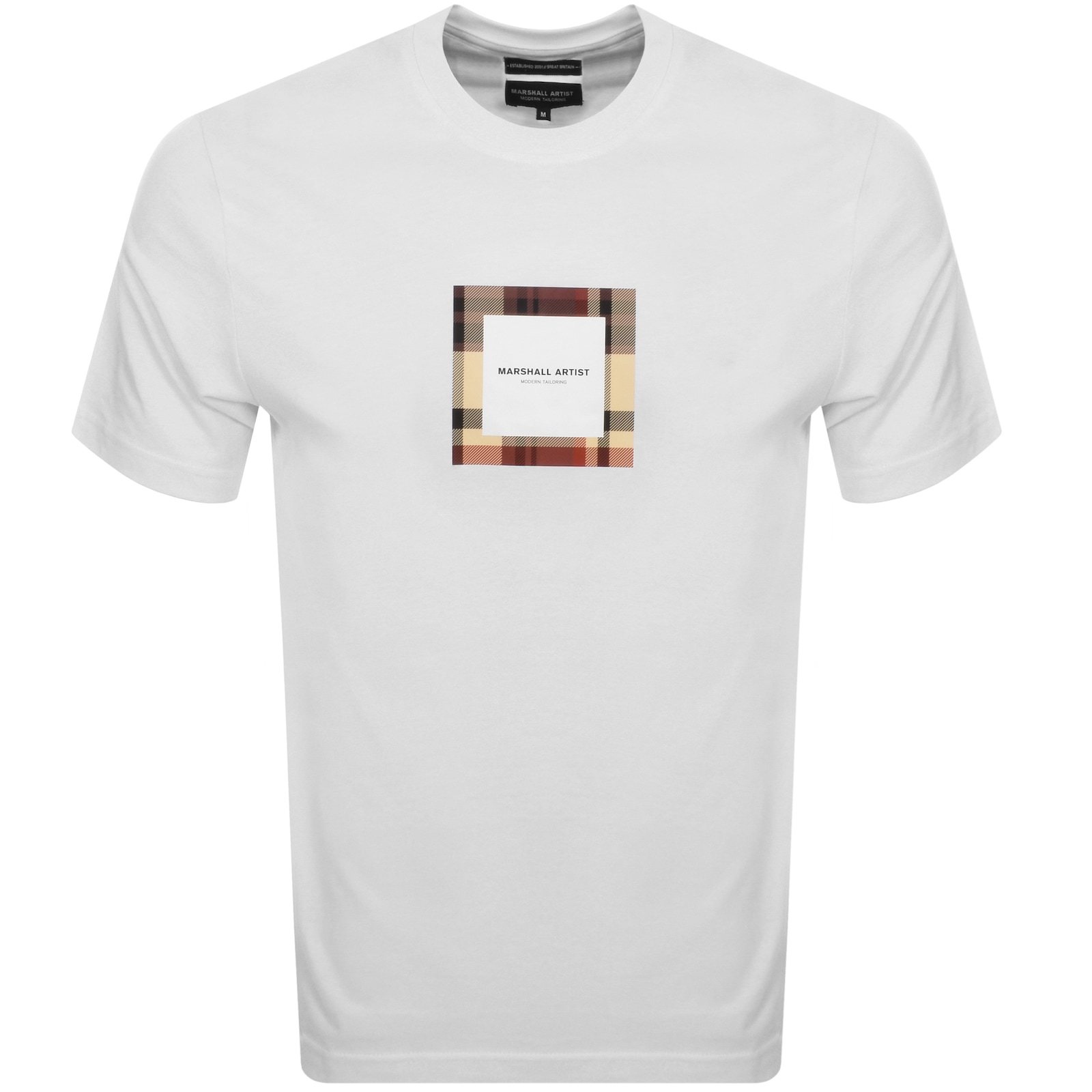 Shop Marshall Artist Carter Check T Shirt White