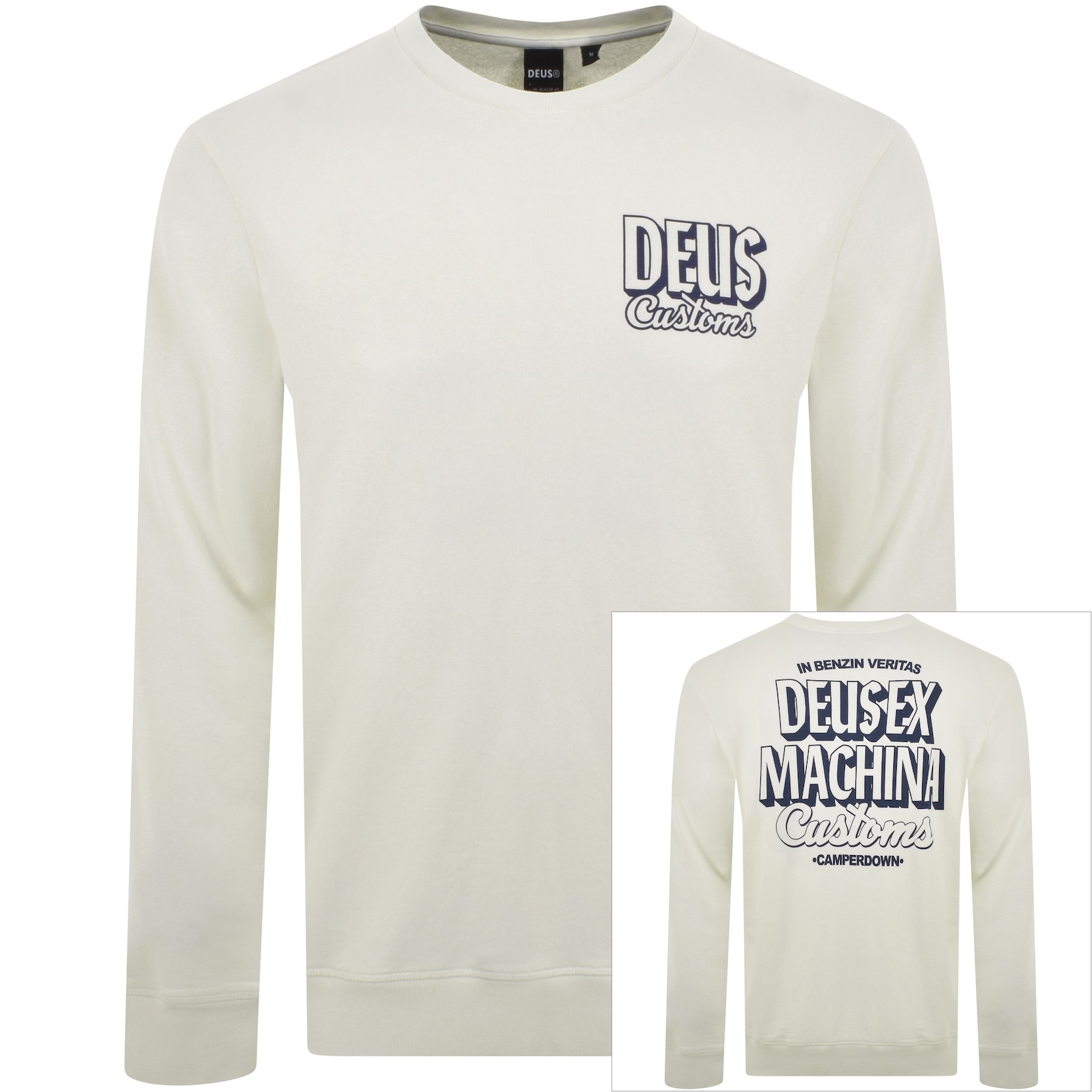 Shop Deus Ex Machina Logo Sweatshirt Off White