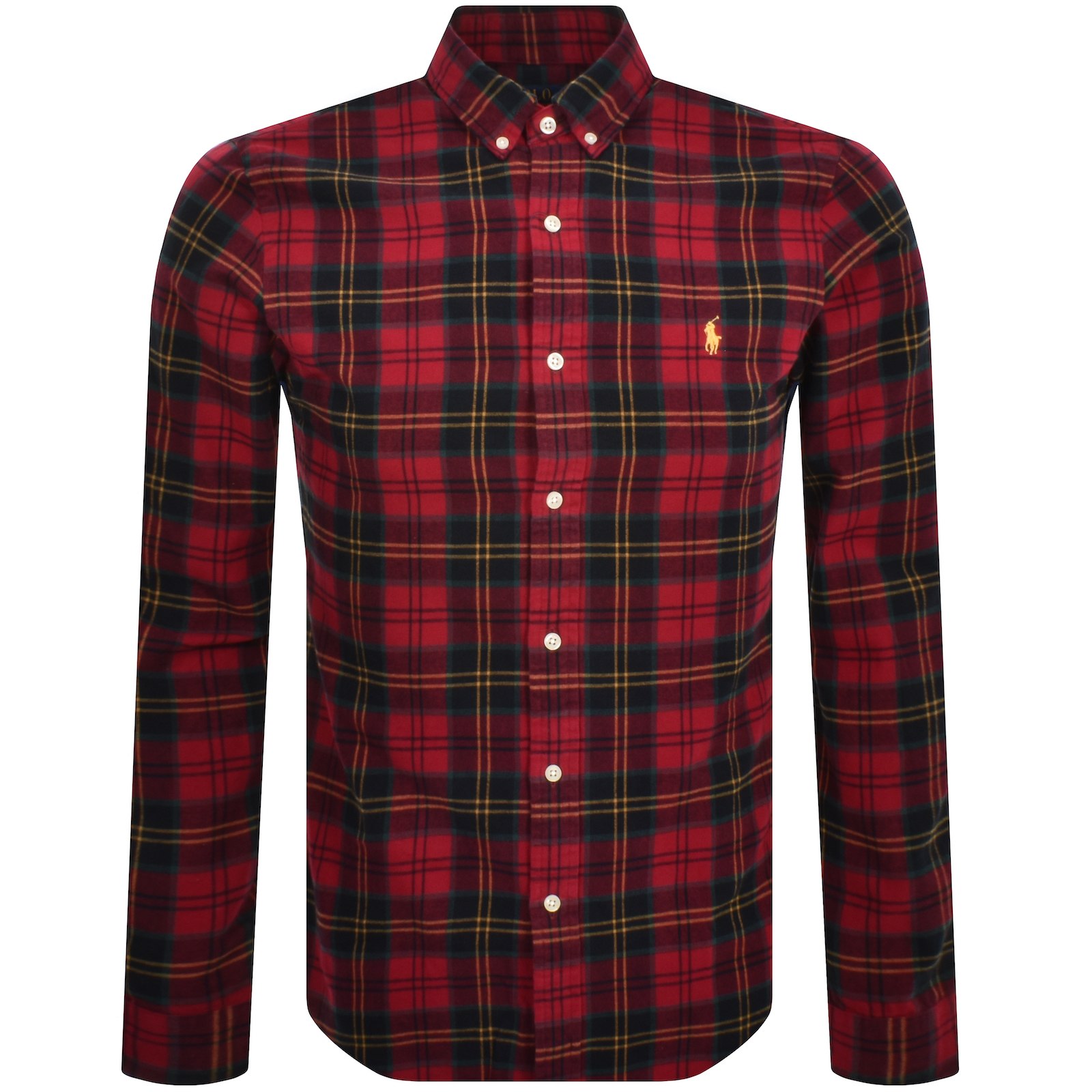 Ralph Lauren Slim Fit Long Sleeve Shirt Red In Multi