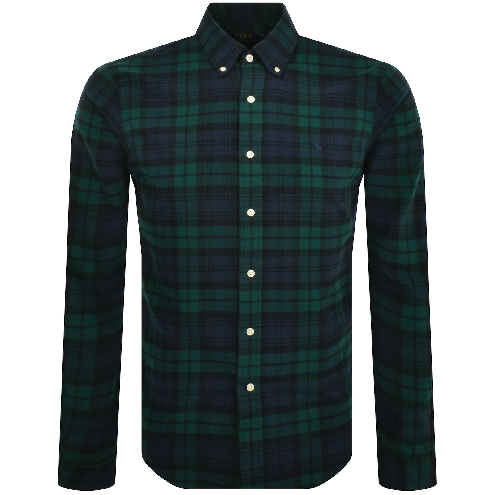 Ralph Lauren Custom Fit Long Sleeve Shirt Green In Multi