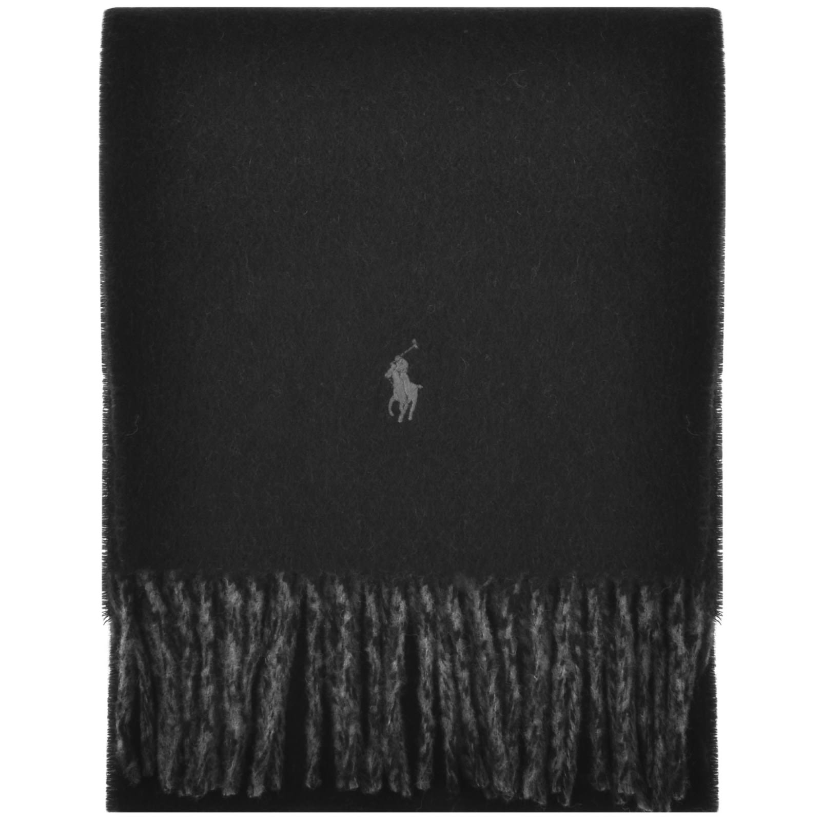 Shop Ralph Lauren Classic Reversible Wool Scarf Black