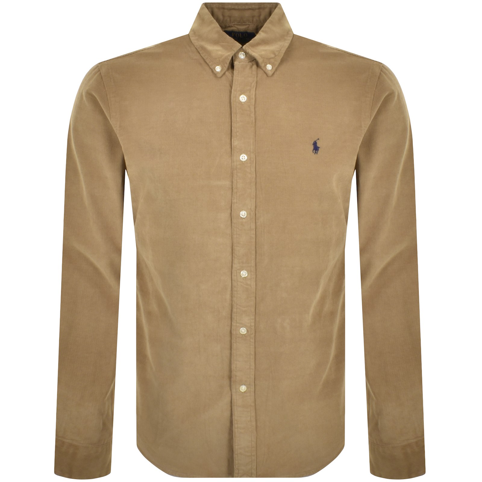 Ralph Lauren Long Sleeve Corduroy Shirt Beige In Gold