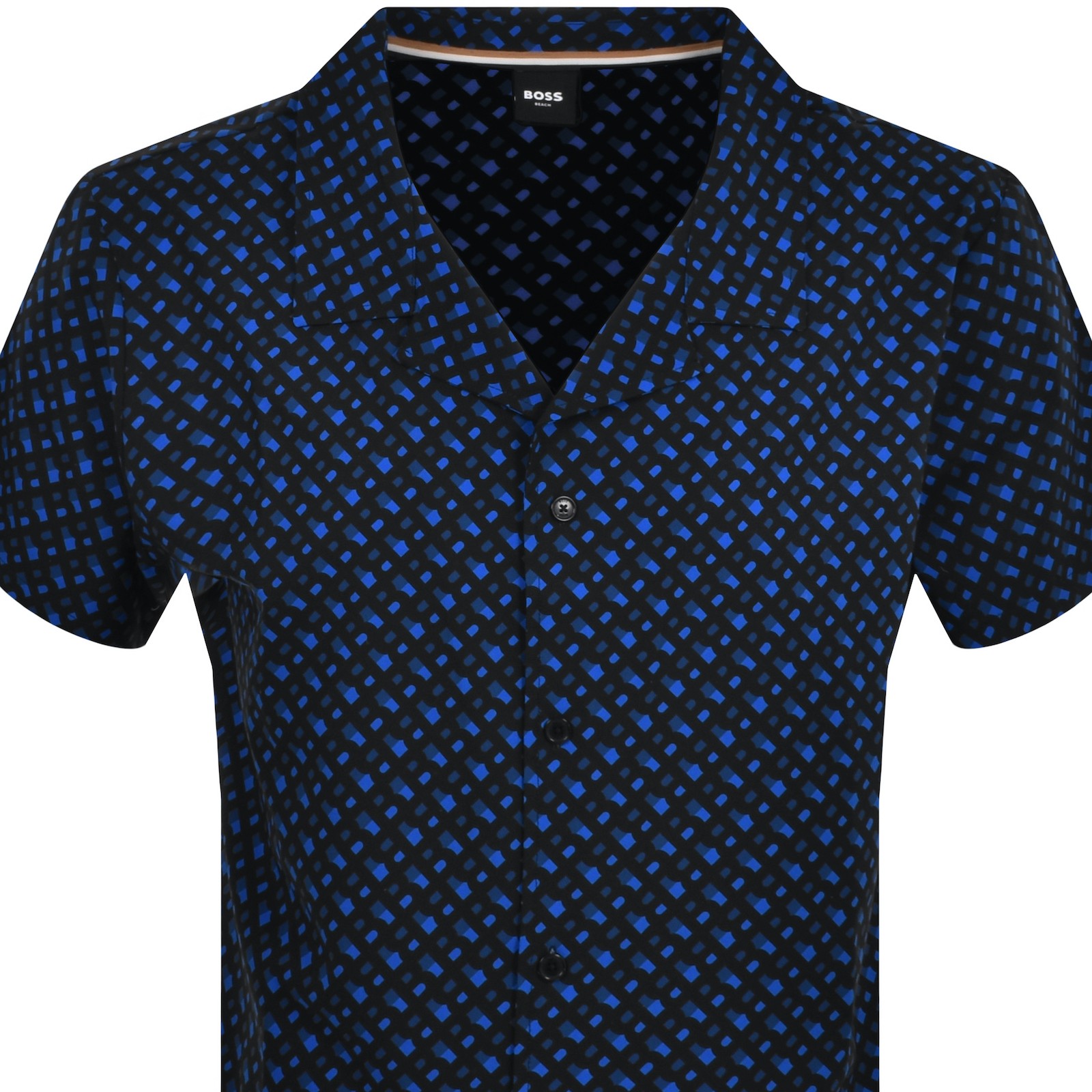 Shop Boss Business Boss Short Sleeved Beach Manu Shirt Blue