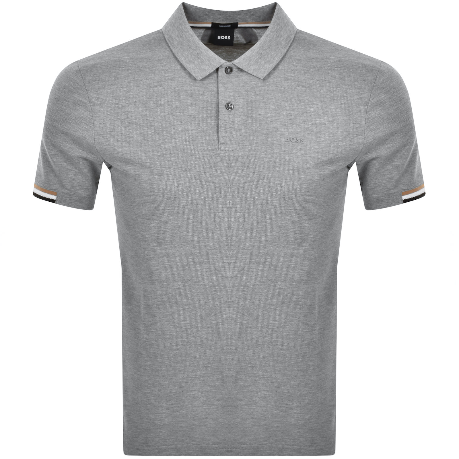 Boss Business Boss Parlay 147 Mercerised Polo T Shirt Grey In Black