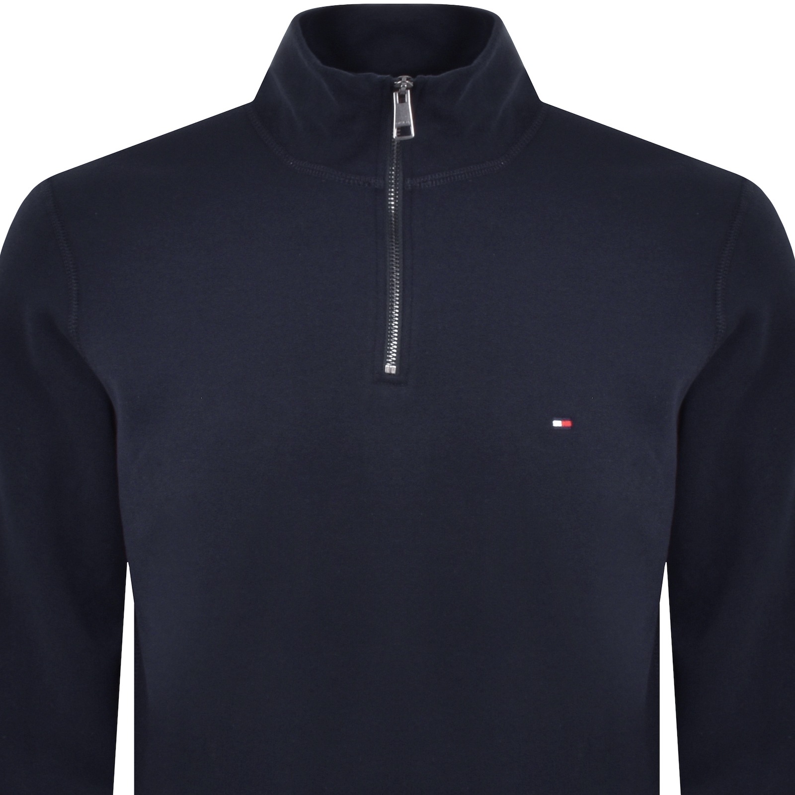 Shop Tommy Hilfiger Quarter Zip Fleece Sweatshirt Navy