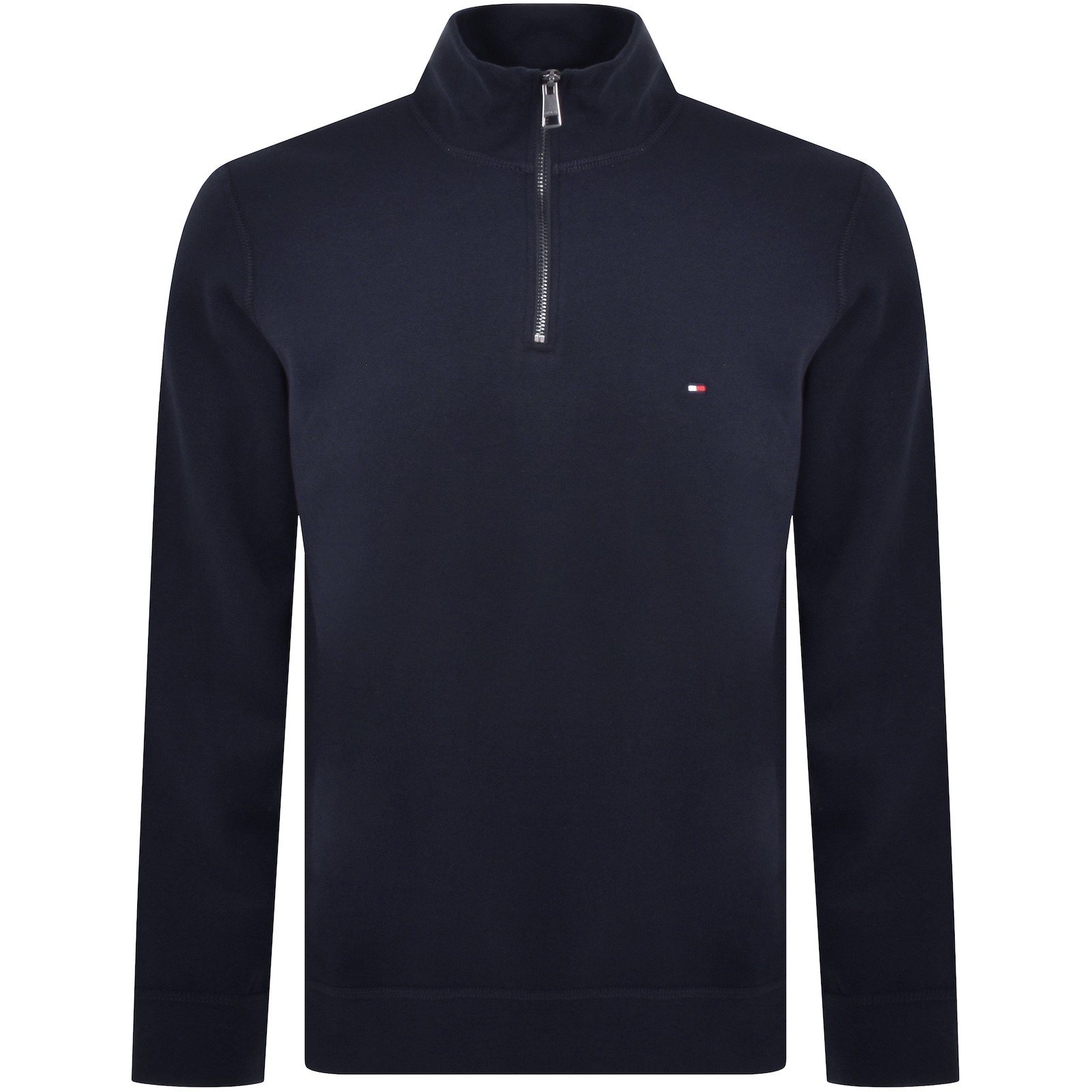 Shop Tommy Hilfiger Quarter Zip Fleece Sweatshirt Navy