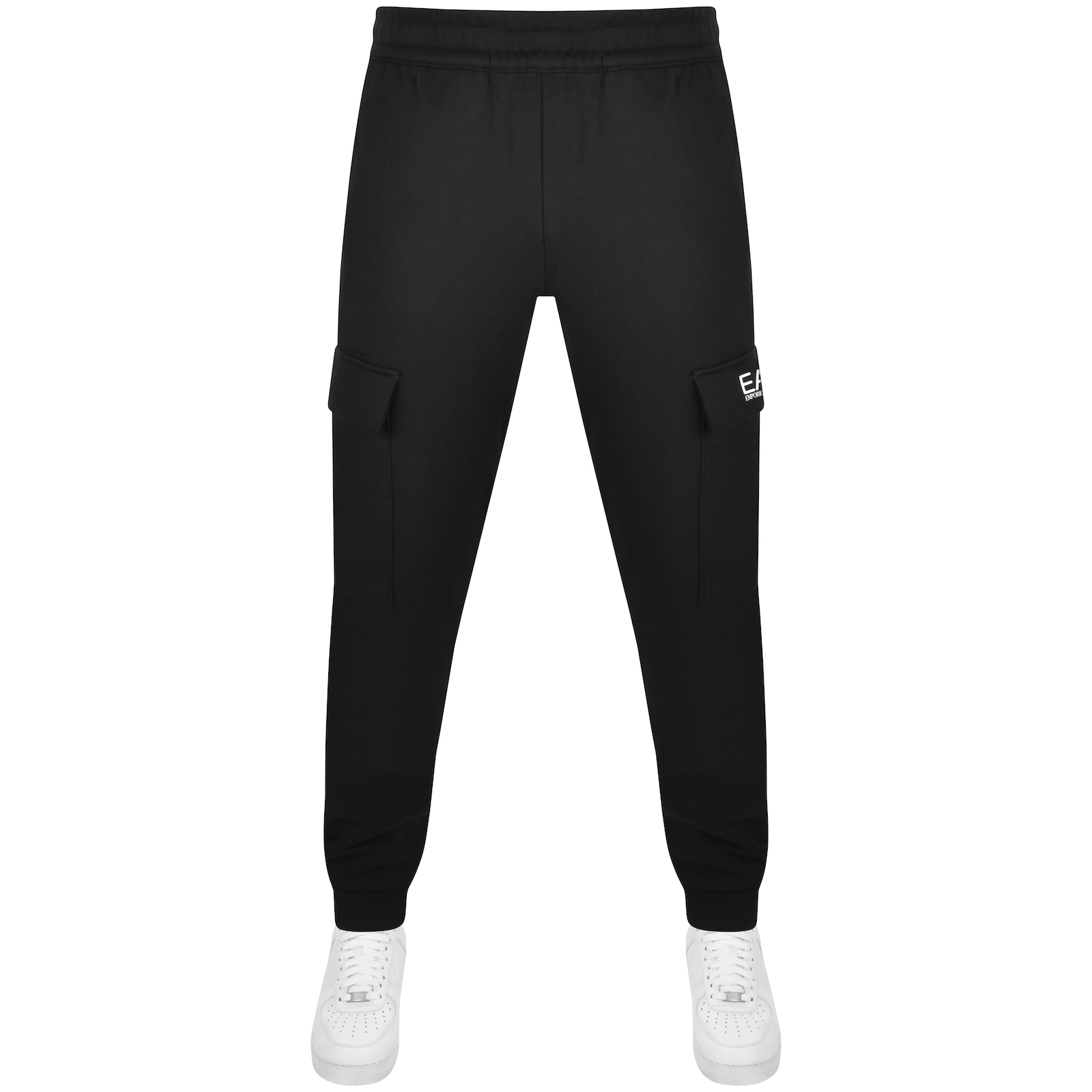 Shop Ea7 Emporio Armani Cargo Jogging Bottoms Black