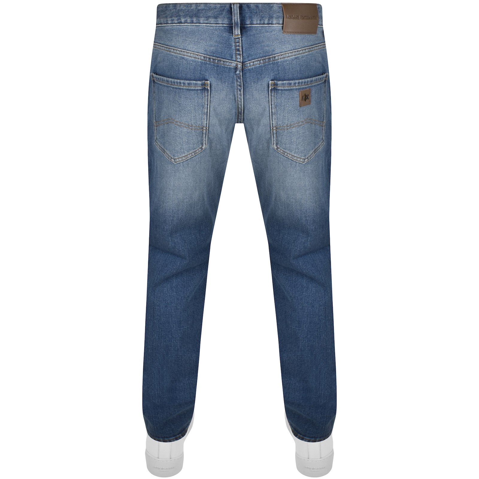 Shop Armani Exchange J16 Straight Fit Jeans Light Wash In Blue