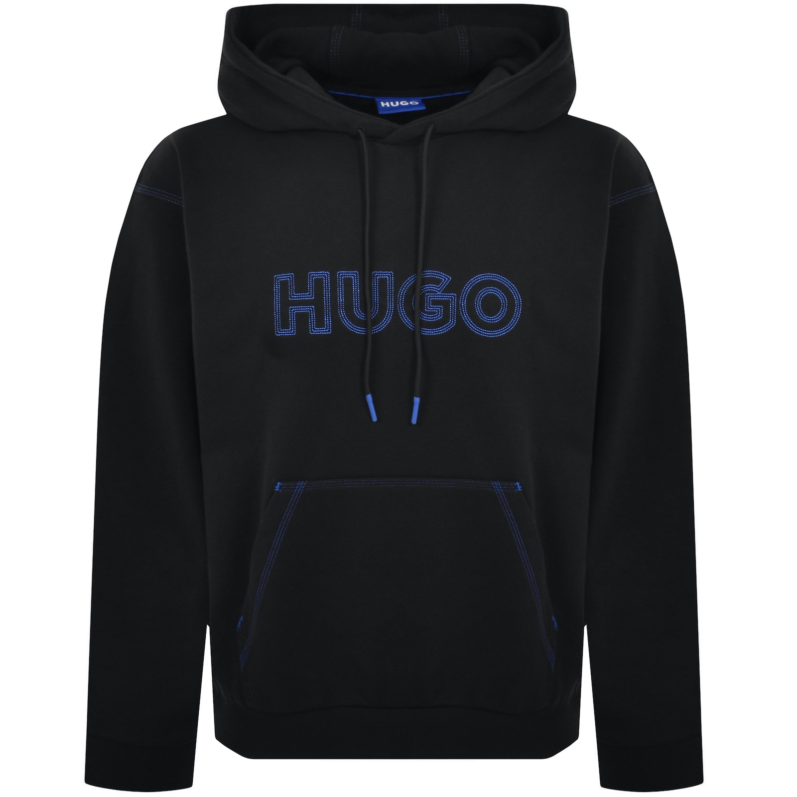 Shop Hugo Blue Nitlogo Hoodie Black