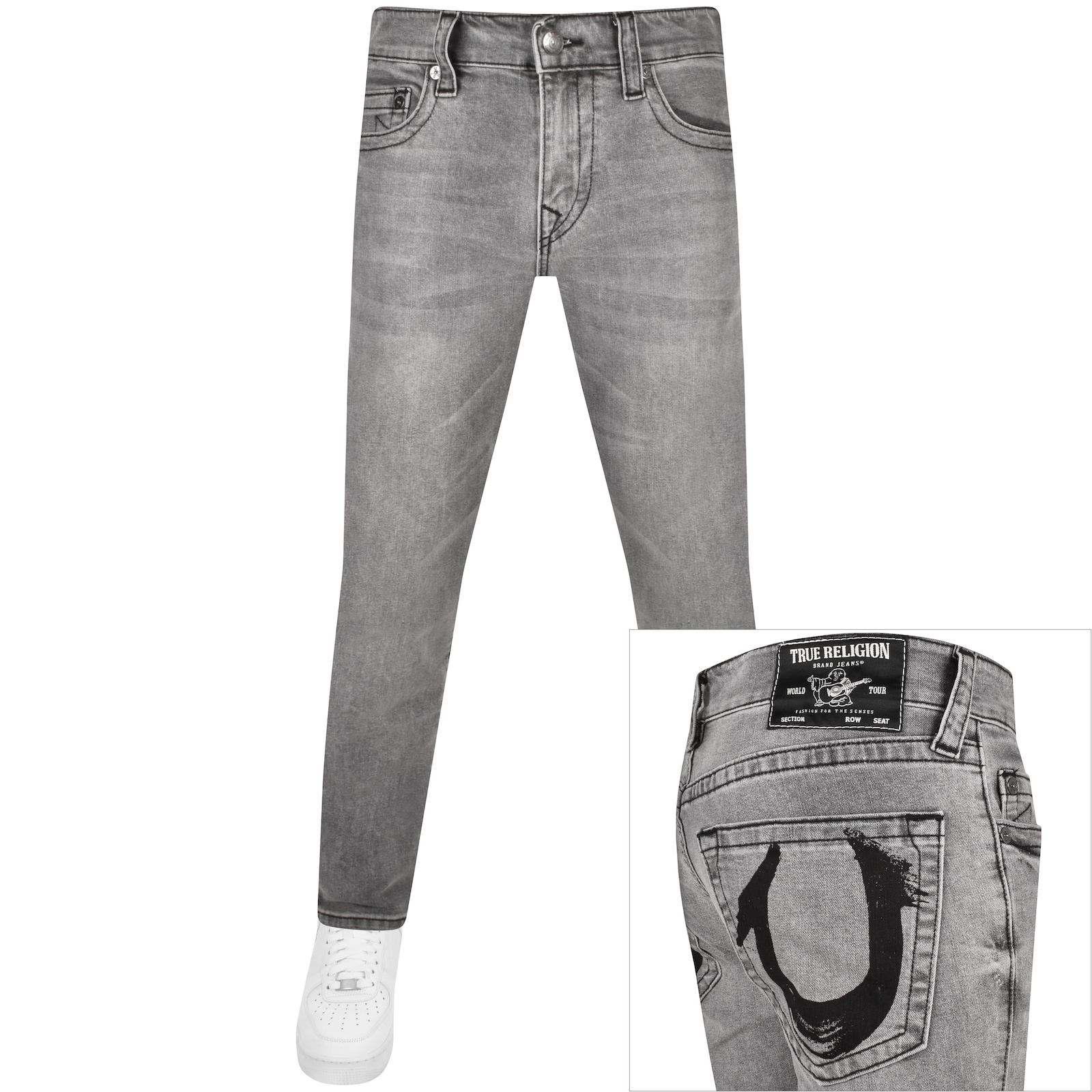 Shop True Religion Rocco Skinny Jeans Grey