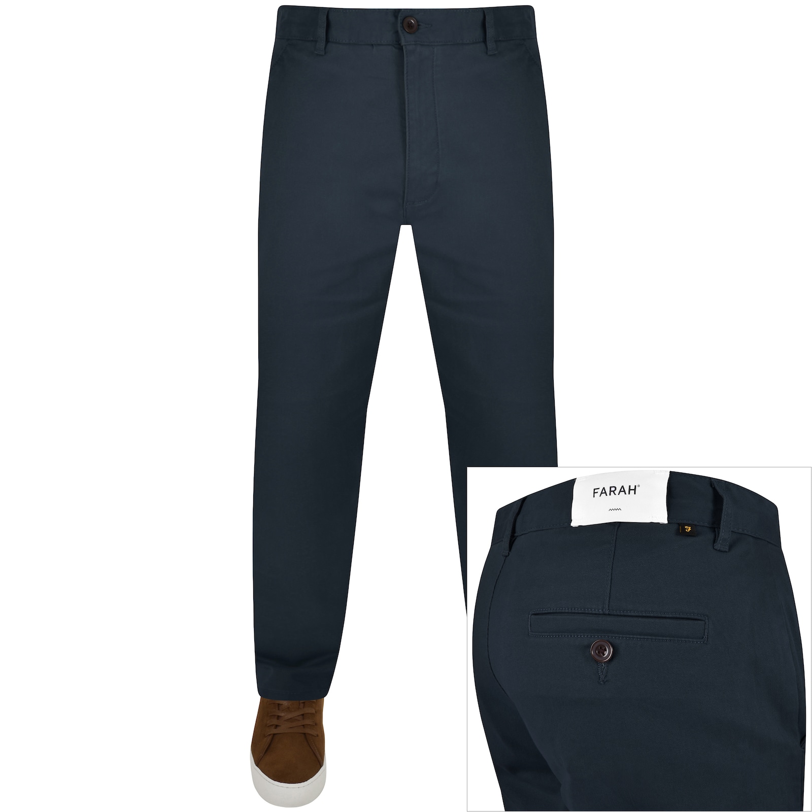 Shop Farah Vintage Norwood Regular Chino Trousers Navy