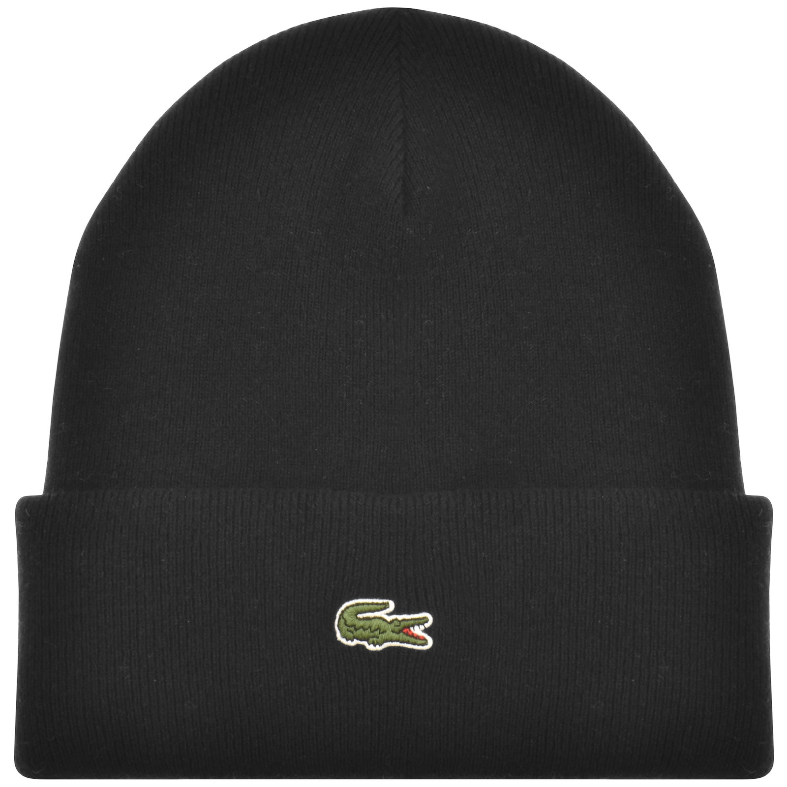 Shop Lacoste Knitted Beanie Black