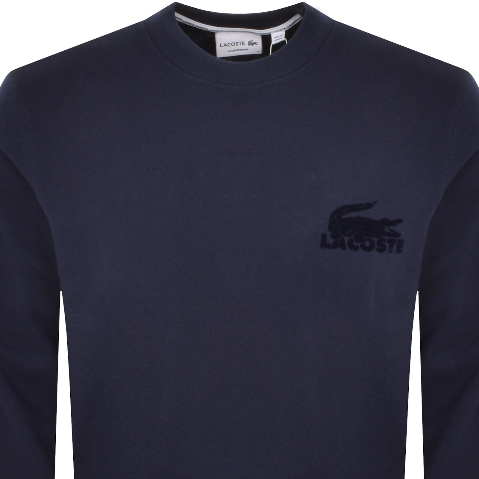 Shop Lacoste Flocked Logo Sweatshirt Navy